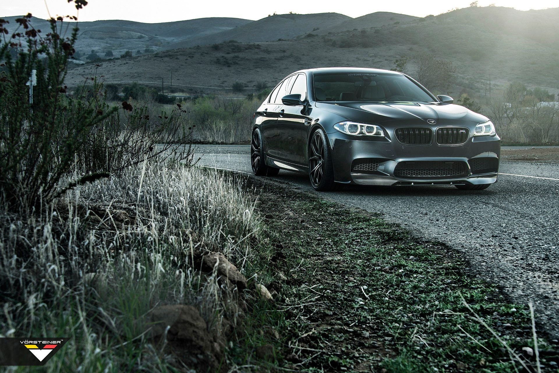 Wallpaper #aUVhj44B7YBJg1BV-50o47 Menacing Black BMW 5 Series Shod in Forged Vorsteiner Rims Caridcom