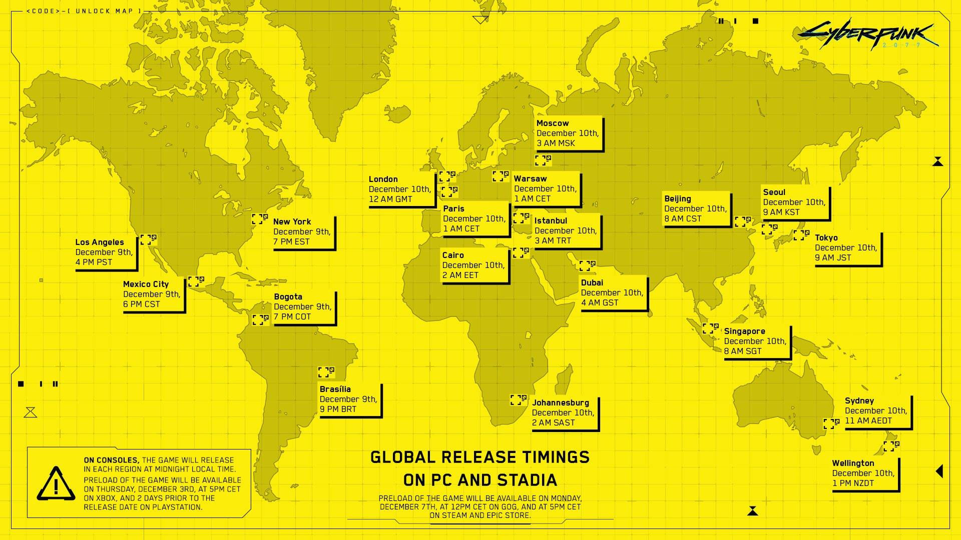 Wallpaper #oxo1T5MB1yWOL4qgm37V274 Cyberpunk 2077 Se Libera Un Mapa Oficial Con Horarios De Lanzamiento a