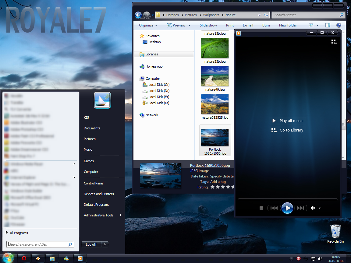 Wallpaper #WB2vK5MBlOZrFDOkLsd541 Windows 7 Basic Royale7 Windows 7 Themes