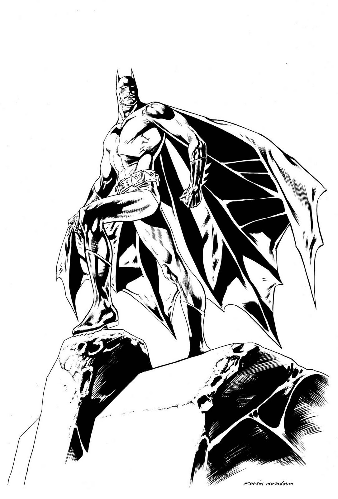 Wallpaper #10KzPZMBOBpx0NhmwcUV280 Kevin Nowlan Batman on a Ledge