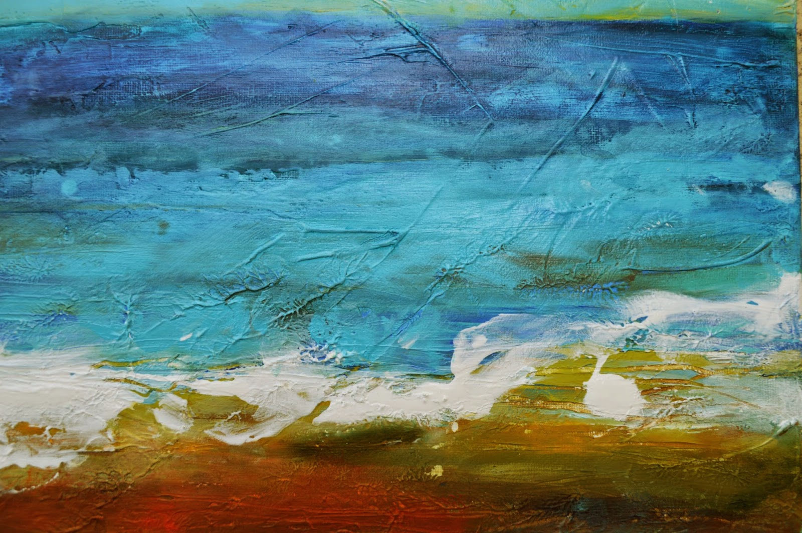 Wallpaper #UmcpA5MBSpphPi3-NrL_57 Beach Abstract Painting 24 X 18 by Karen Fields