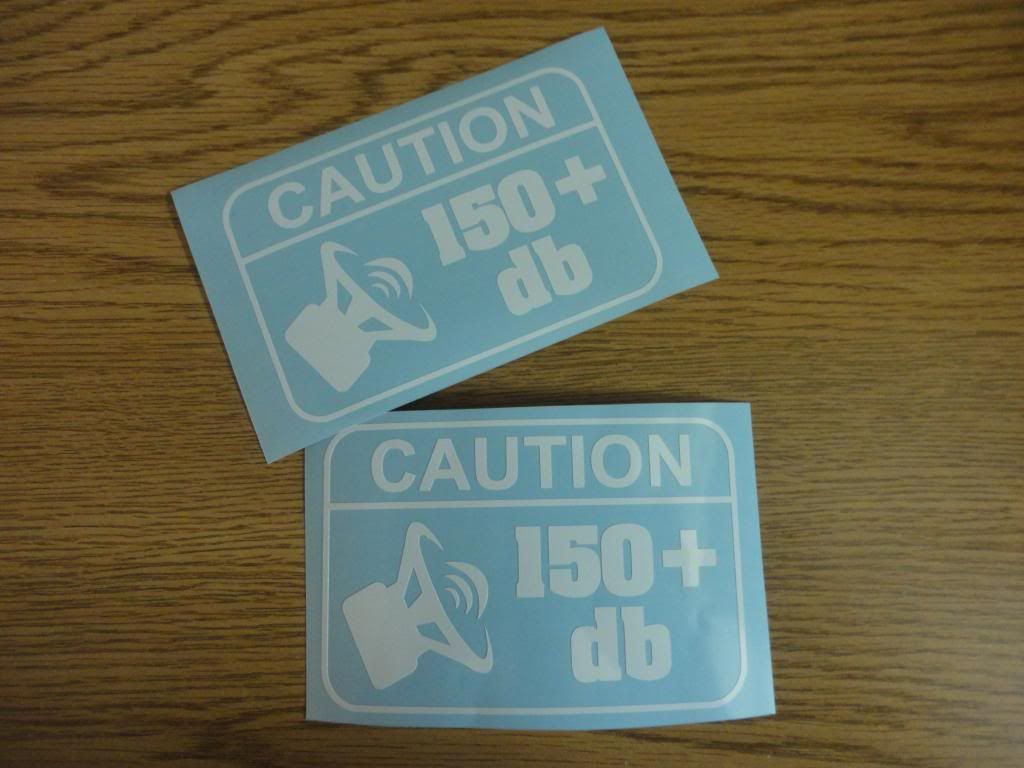 Wallpaper #fOpnVJMBlwTYPL18Mgtm148 Caution 150 Db 2 Small Decal Stickers Custom Car Audio