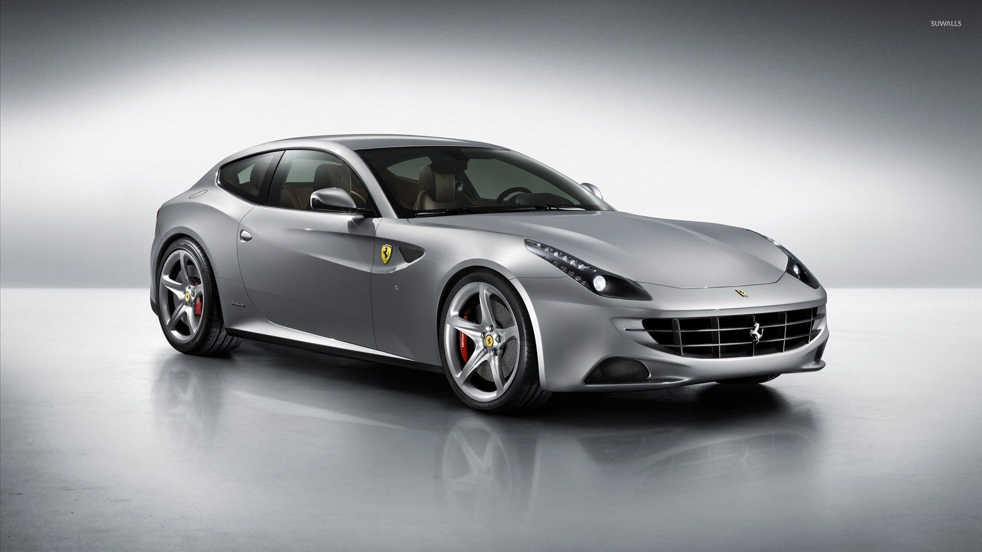 Wallpaper #zUWmkI4B7YBJg1BVB50b3 Silver Ferrari Ff in a Studio Wallpaper Car Wallpapers 54396