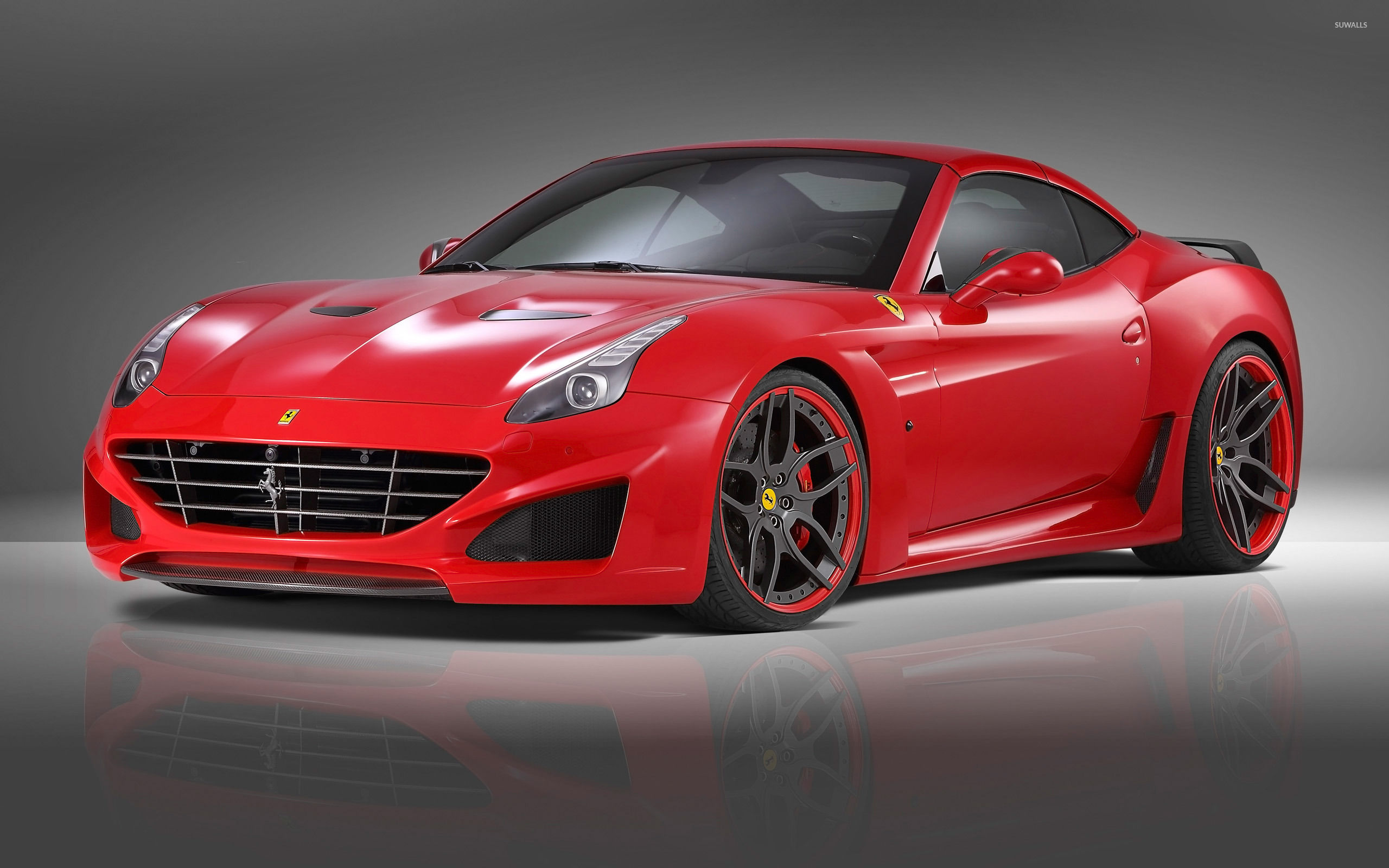 Wallpaper #W7j325IBJvJKYCmEfflv6 2015 Red Novitec Rosso Ferrari California Front Side View Wallpaper