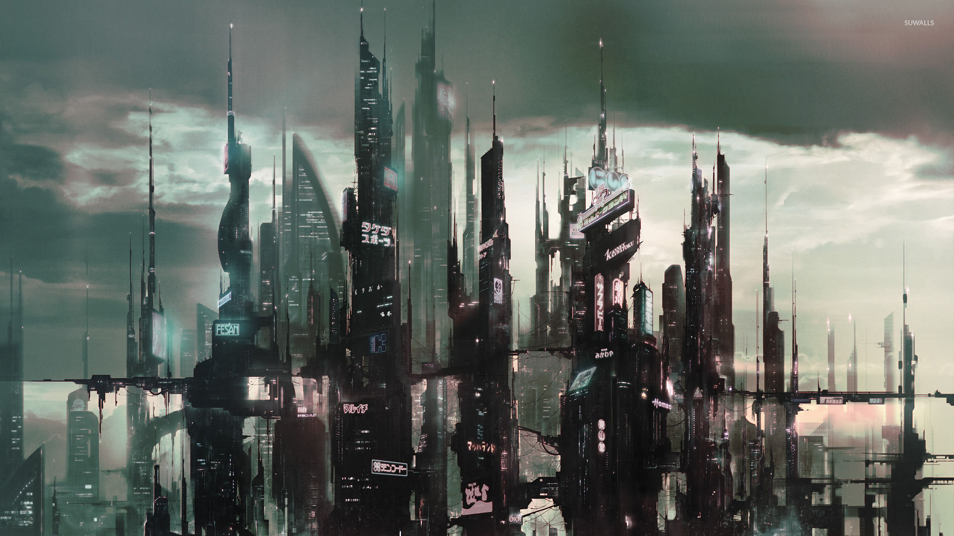 Wallpaper #-0VOk44B7YBJg1BVGZ5L44 Cyberpunk Asian City Wallpaper Fantasy Wallpapers 30019
