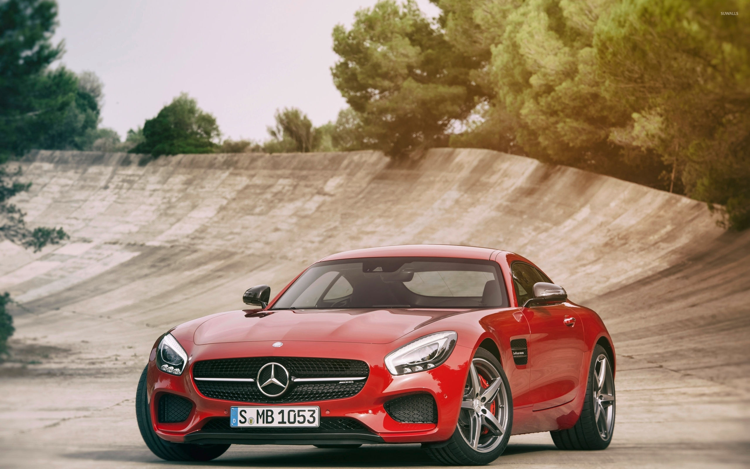 Wallpaper #C3268Y4Bnwiau_P6GQrr57 Red Mercedes Benz Sls Amg Front Side View Wallpaper Car Wallpapers