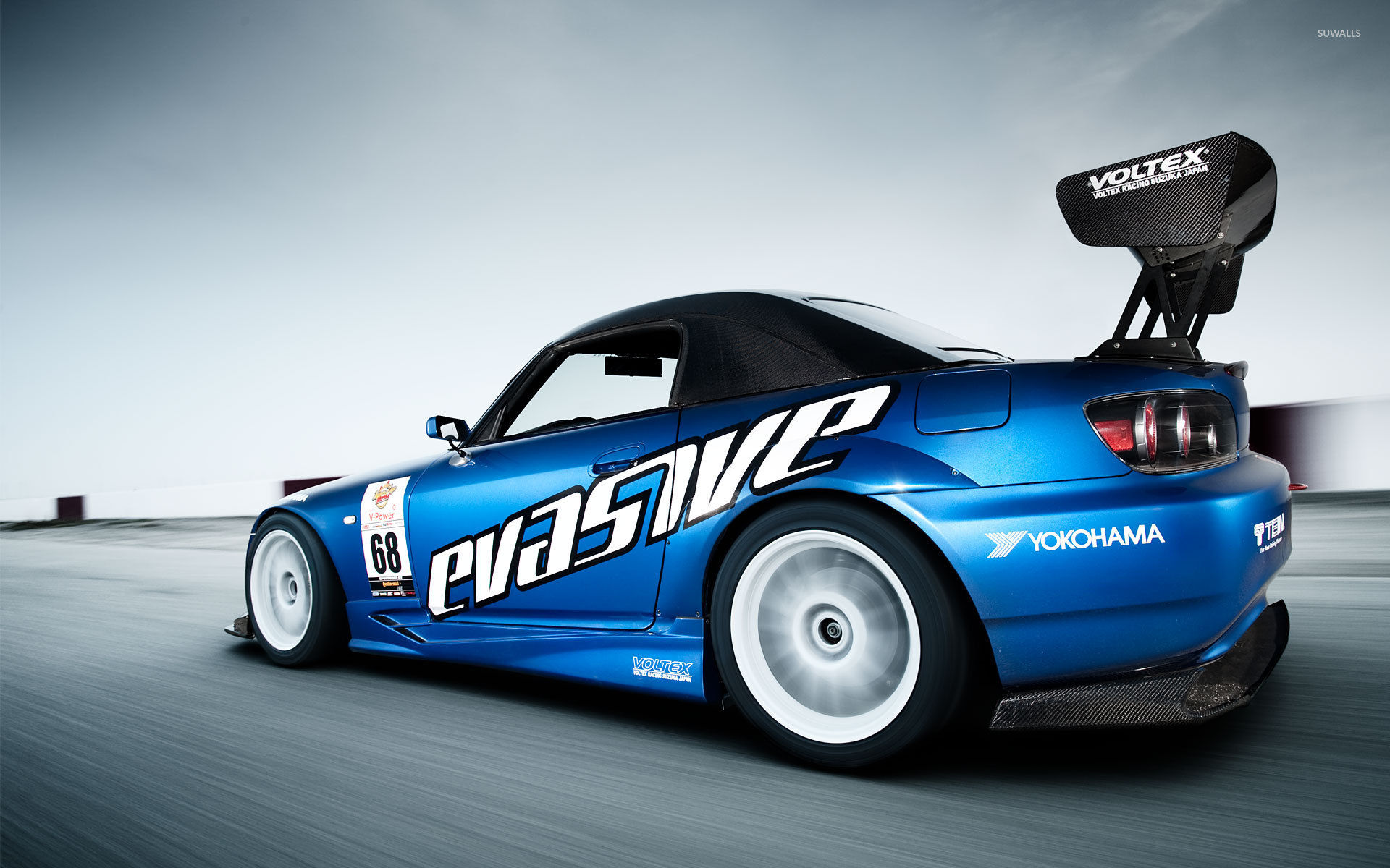 Wallpaper #cBk-D48BtGB6xQ78LFwb12 Blue Voltex Honda S2000 on the Race Track Wallpaper Car Wallpapers