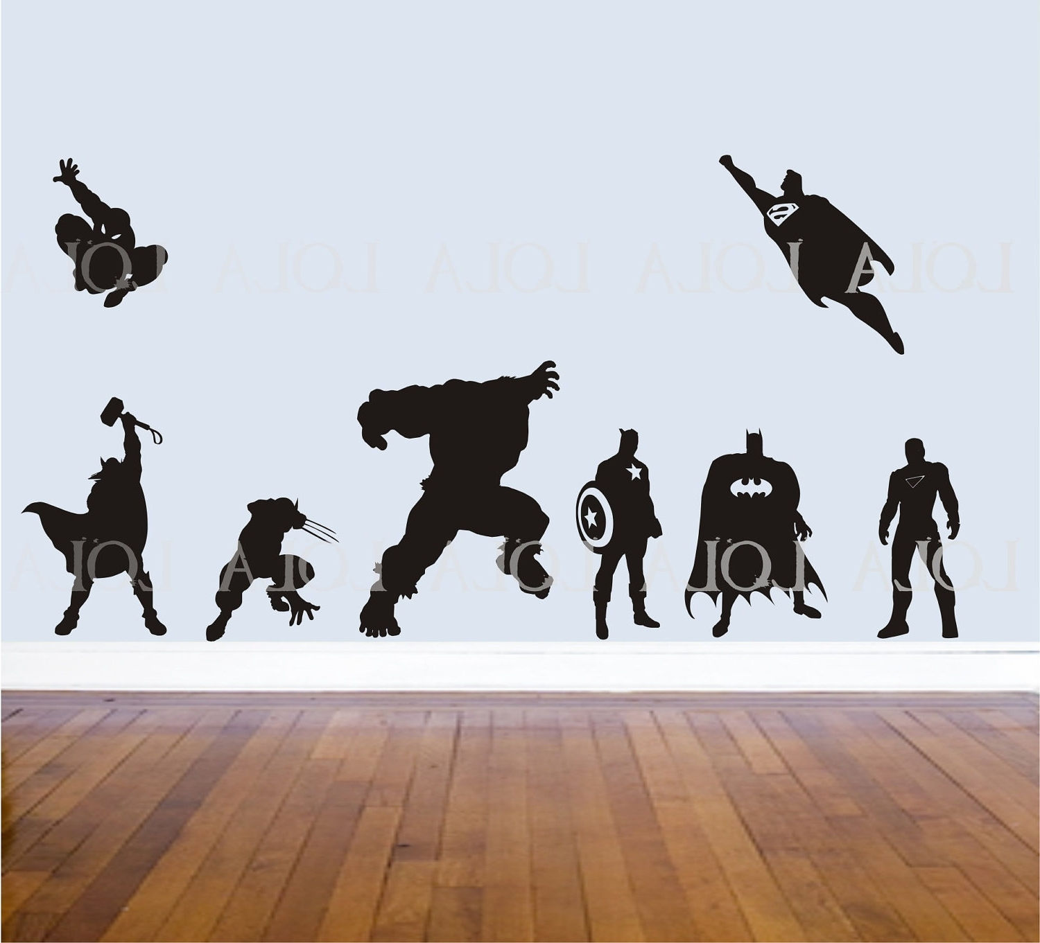 Wallpaper #XGcO95IBSpphPi3-aoUF59 15 Collection of Superhero Wall Art Stickers