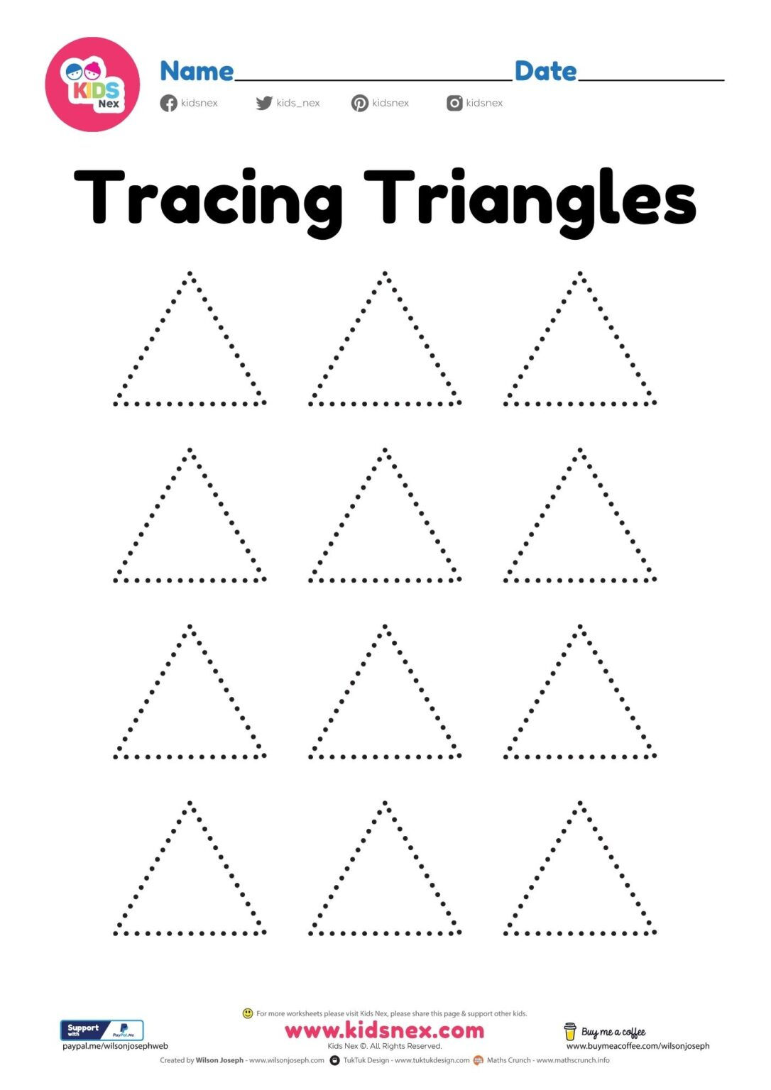 Wallpaper #PmeuAJMBSpphPi3-_adt141 Tracing Triangle Shapes Worksheet Free Printable Pdf