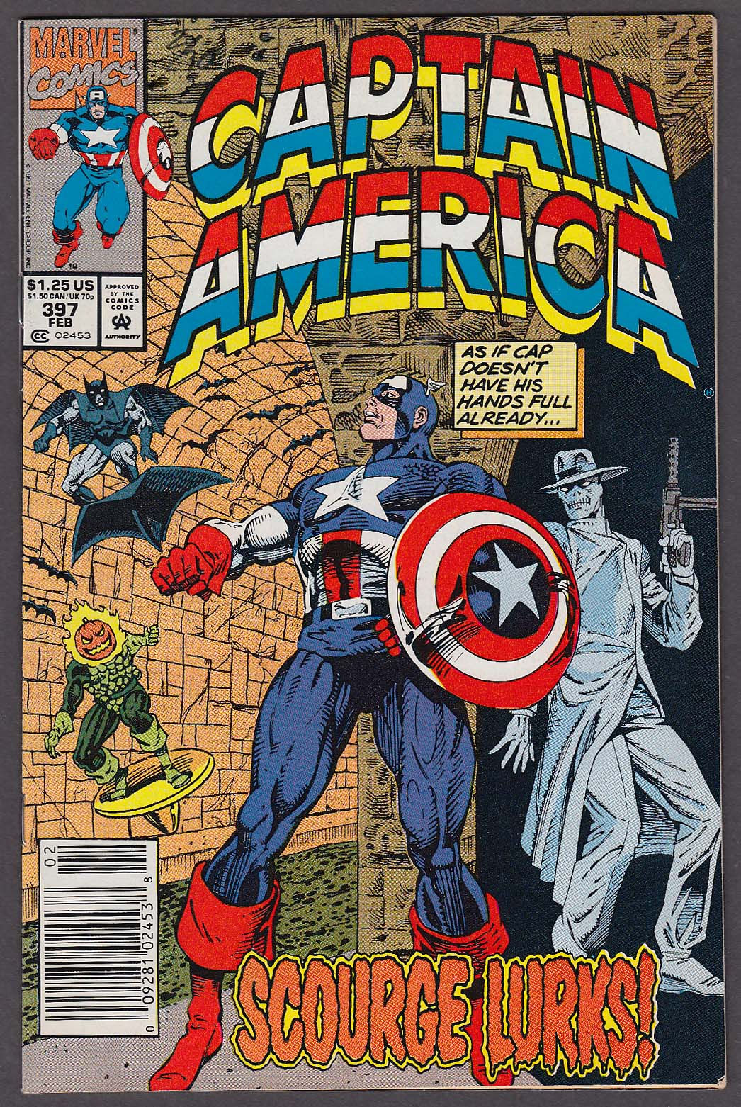 Wallpaper #nmf8B5MBSpphPi3-LMhQ91 Captain America 397 Marvel Comic Book 2 1992