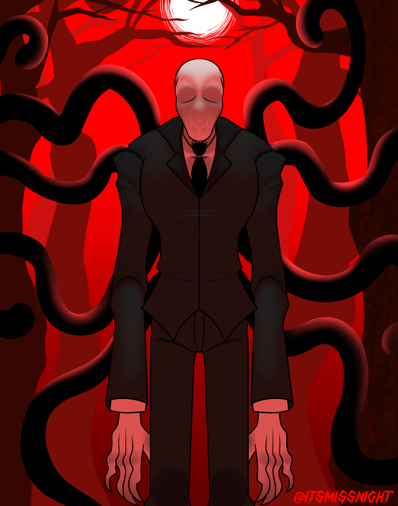 Wallpaper #wEDgL5MBJhL2WPbaU77v101 Friendly Neighbor Hood Artist Redraw of an Old Slender Man Piece