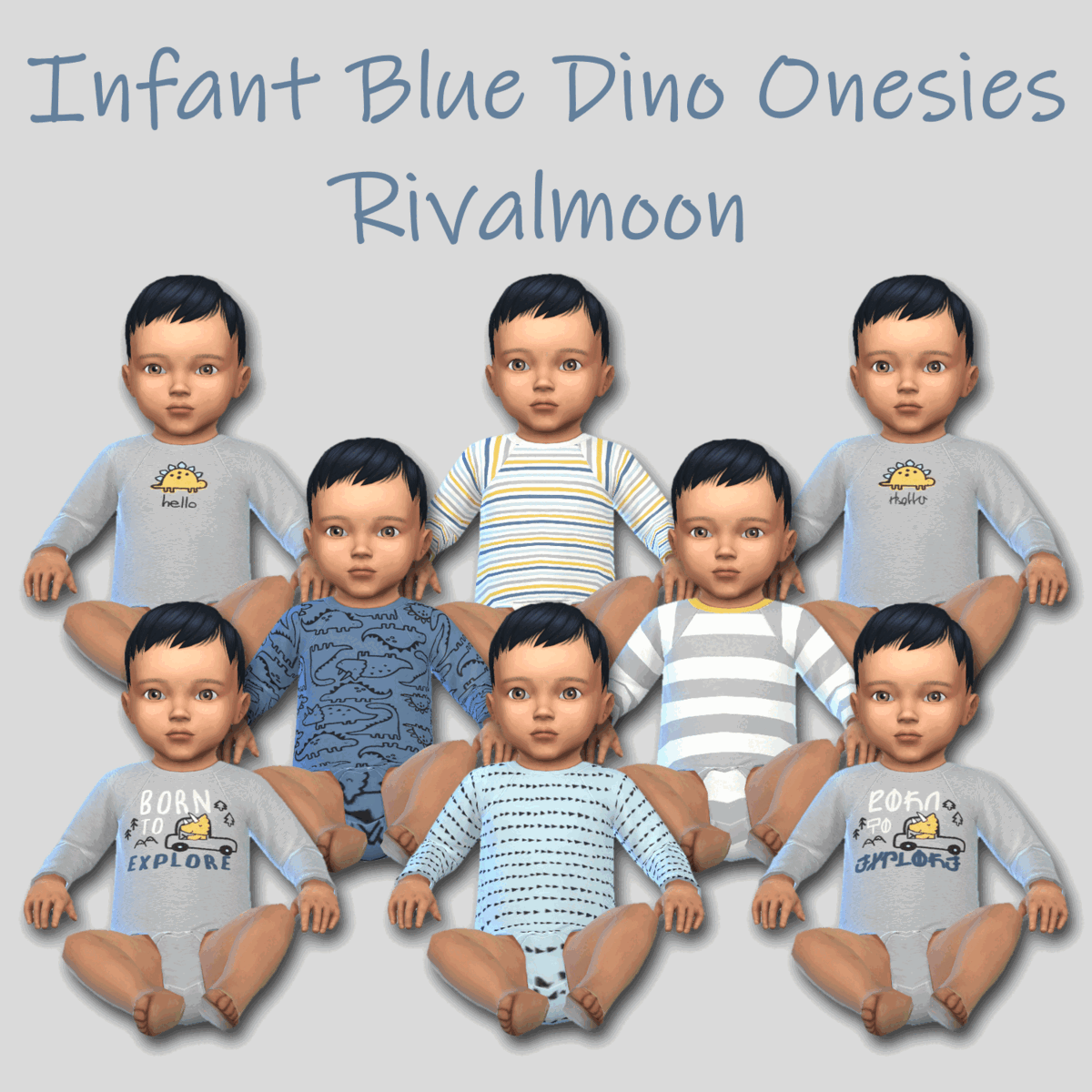 Wallpaper #SGfE65IBSpphPi3-OE7t411 Infant Blue Dino Onesies Short Sleeved Custom Mesh All Lods Long