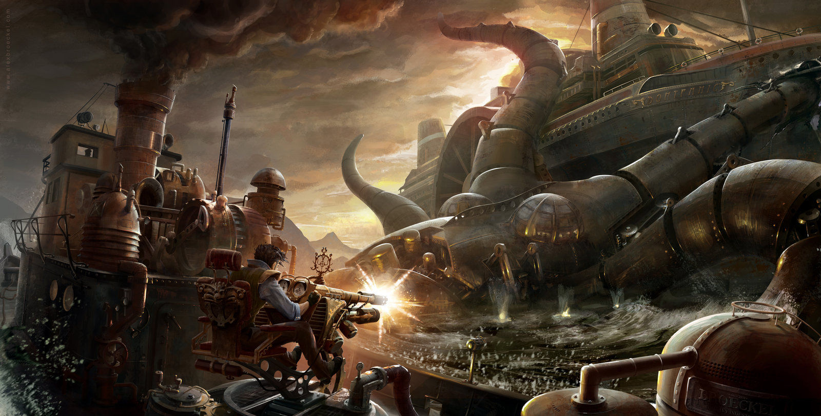 Wallpaper #5hkFF48BtGB6xQ78T25C36 Steampunk Octopus Digital Paintings Sci Ficoolvibe Digital Art