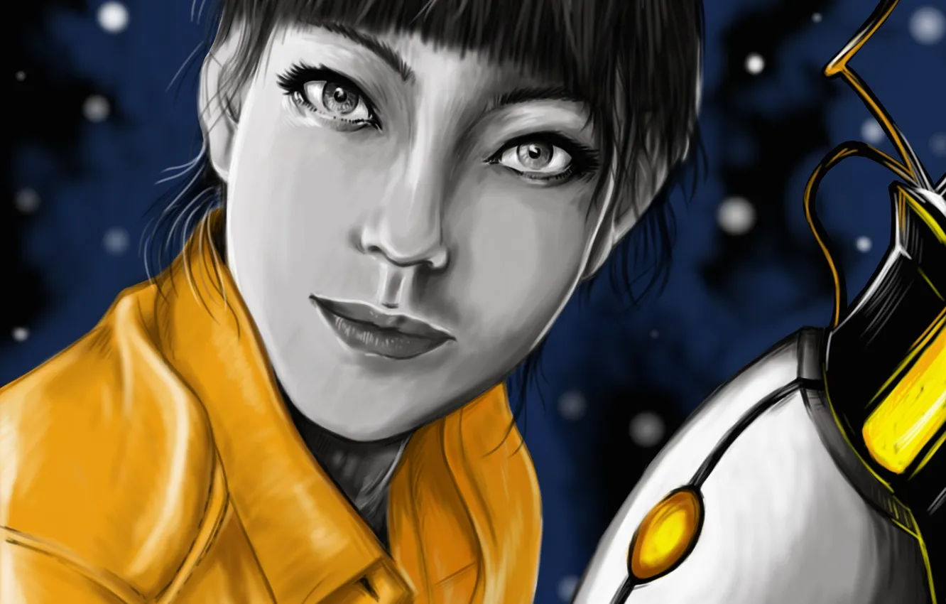 Wallpaper #zQOtZJMBpyOg8YnEB9fm408 Wallpaper Girl Space Portal Cube Fan Art People Chell Us Artist