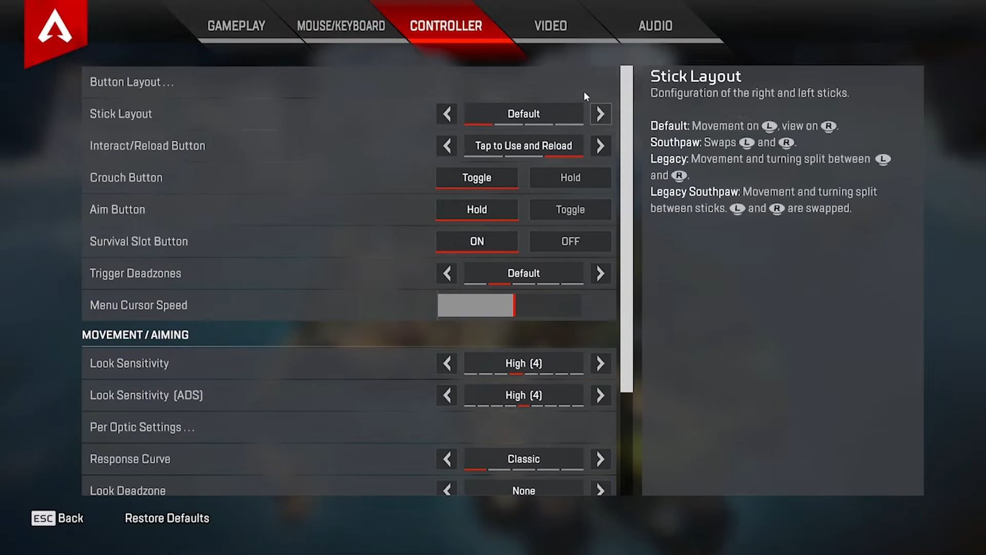 Wallpaper #iZ1QZJcBkAG5jTCHXbAz81 Chaoticmuchs Updated Apex Legends Settings in 2023 Video Settings