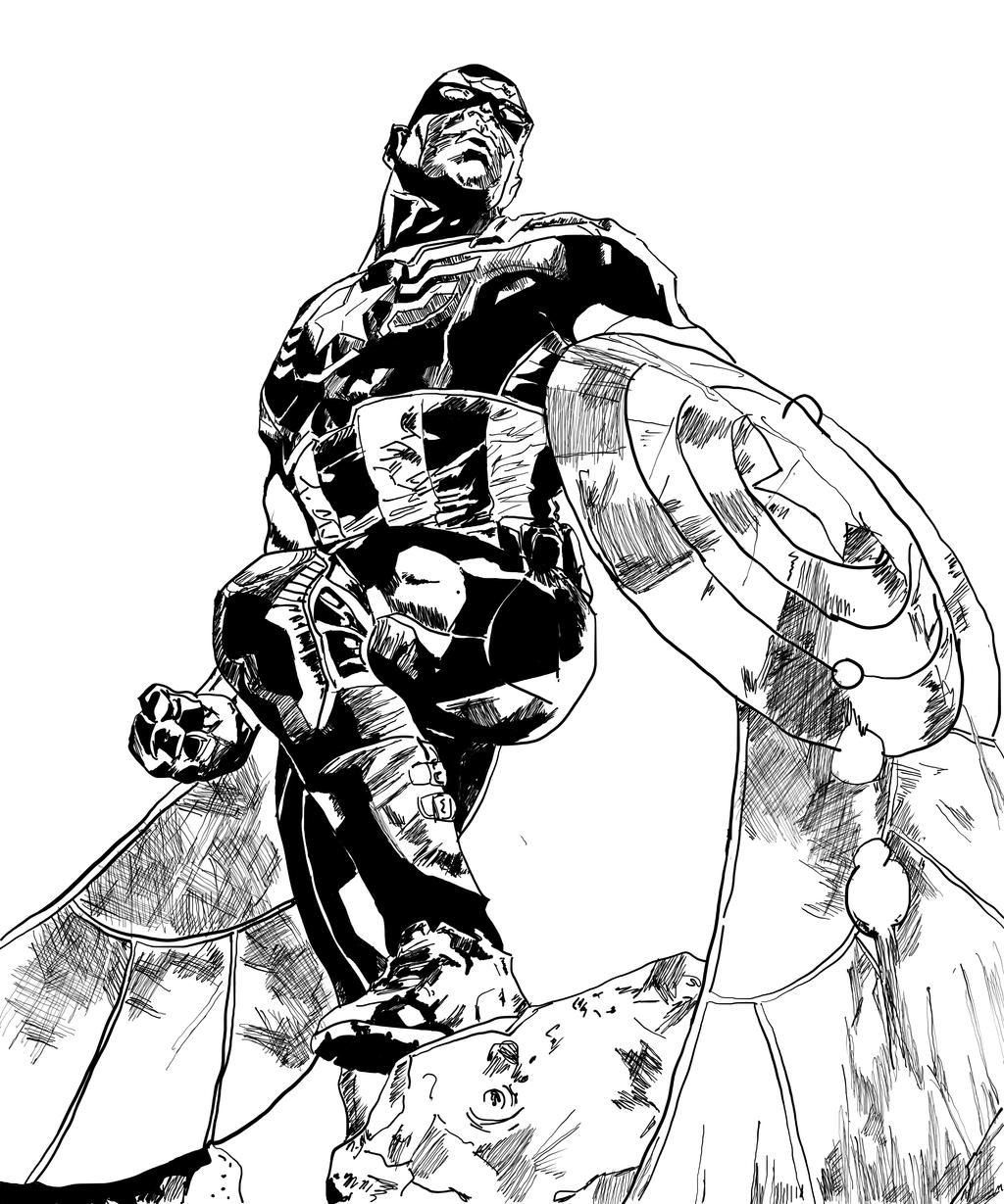 Wallpaper #bWca_pIBSpphPi3-rJ6X365 Sam Wilson Captain America Line Art by G Kwan155 on Deviantart