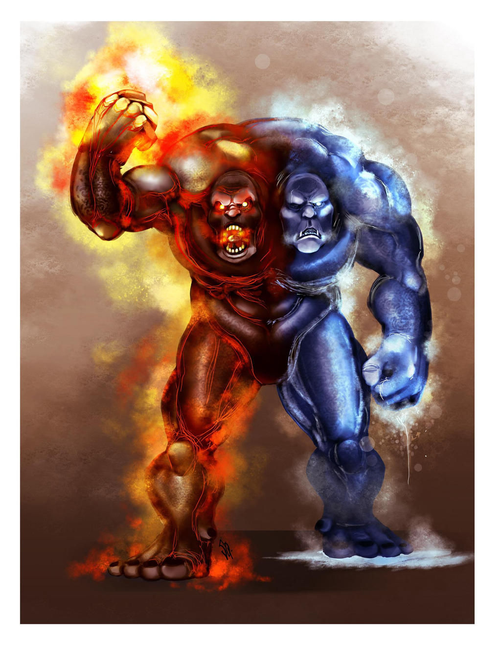Wallpaper #uGeq85IBSpphPi3-JHaQ163 Fire and Ice Golem by Gildeneye on Deviantart