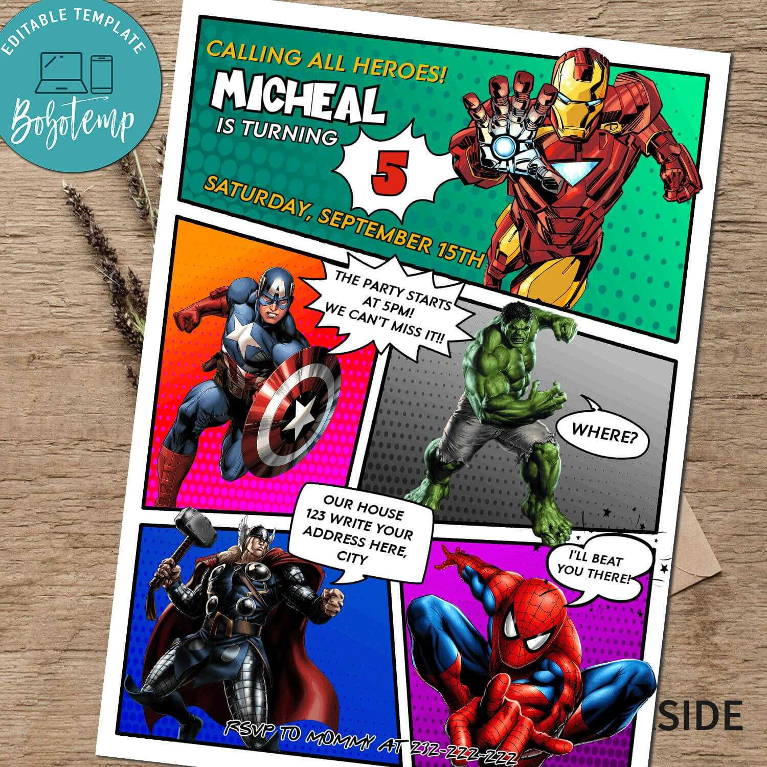 Wallpaper #0DG3NZMB5zzyi_yY0lfv341 Calling All Avengers Comic Birthday Party Invitation Printable Inside