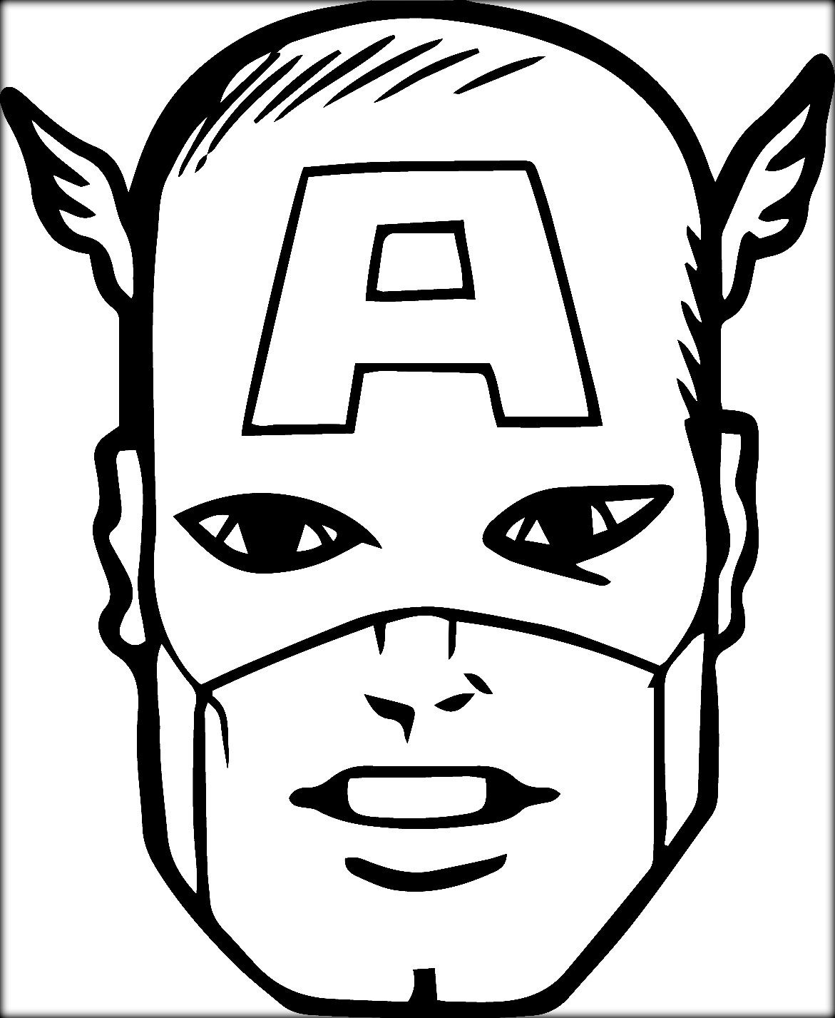 Wallpaper #BzF5NZMB5zzyi_yYlFe690 Captain America Face Drawing Sketch Coloring Page