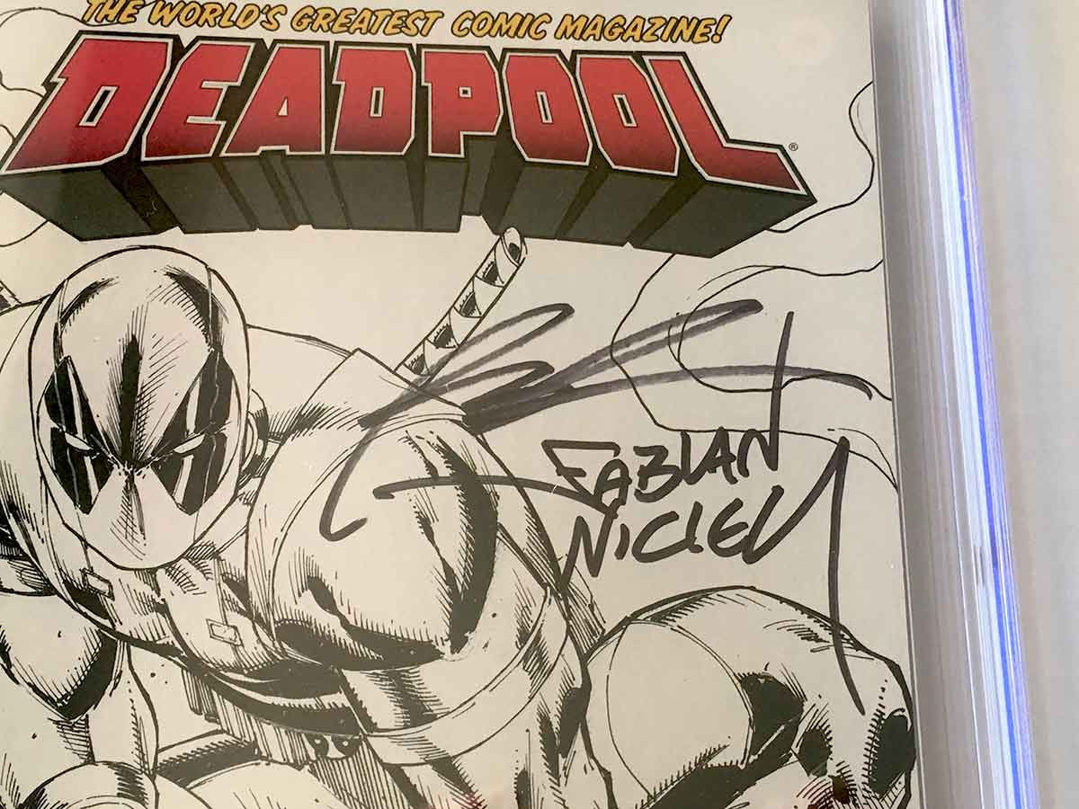 Wallpaper #o6nwh5cBxbDgA0Rl0O5B14 Cgc 96 Deadpool 2016 1 Sketch Variant Signed by Rob Liefeld