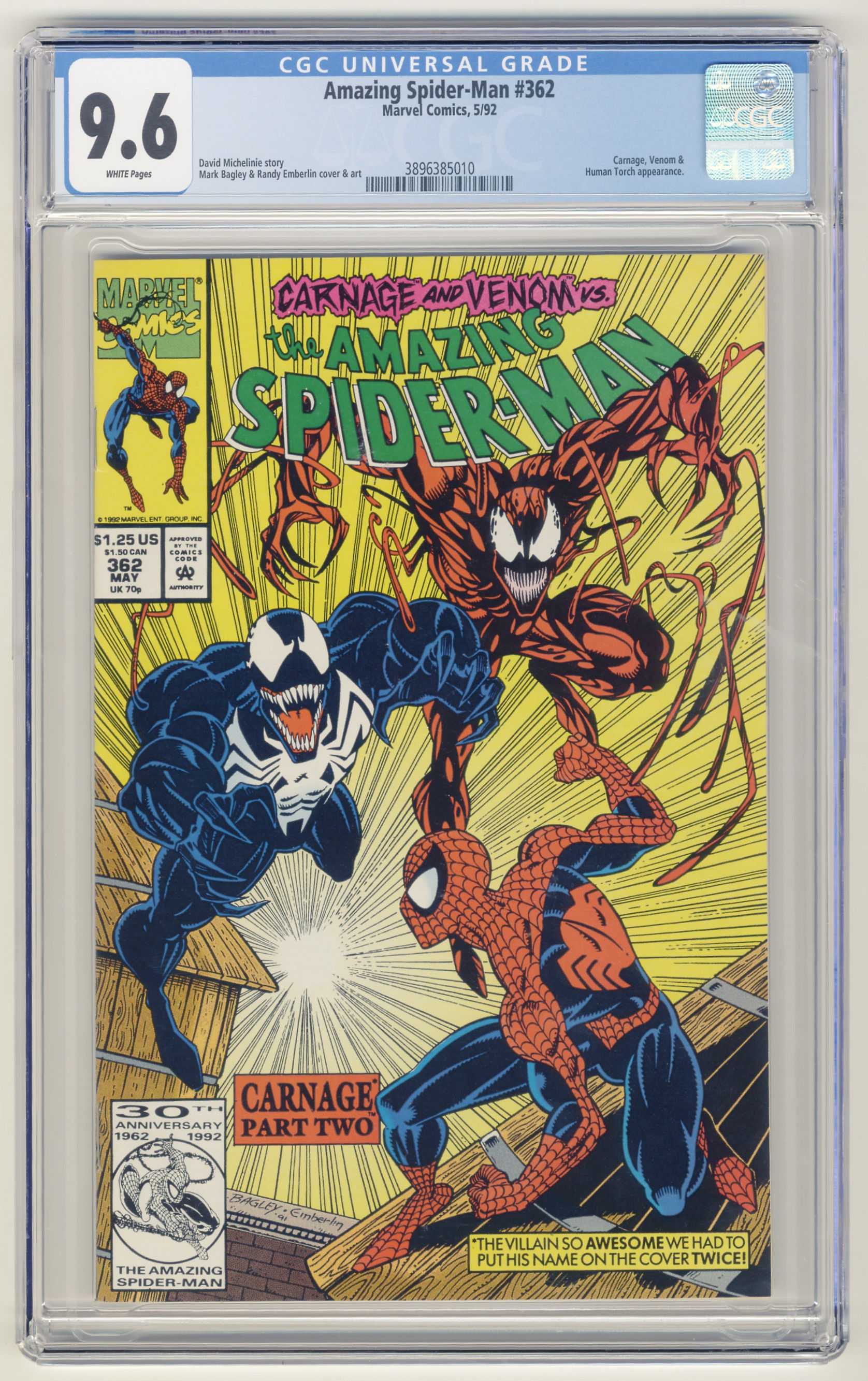 Wallpaper #U1hjNJMBzN9vxX34Rzzh251 Cgc 96 Amazing Spider Man 362 1st Carnage vs Venom Brooklyn Comic Shop