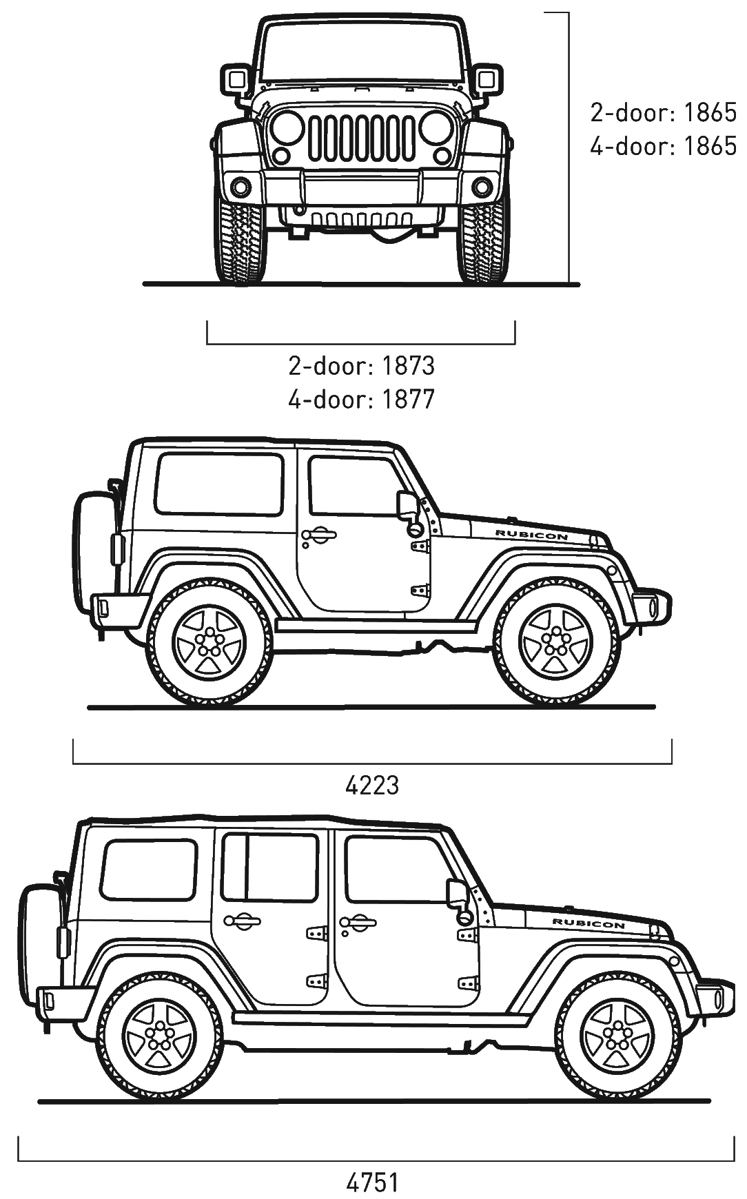 Wallpaper #cBneO48BtGB6xQ78bLJI45 2007 Jeep Wrangler SUV Blueprints Free Outlines