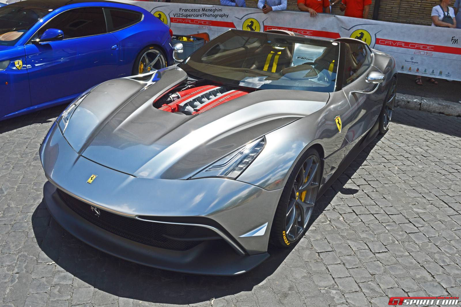 Wallpaper #e0D-MJMBJhL2WPbam8RI15 Silver Chrome Ferrari F12 Trs Snapped in Rome Gtspirit