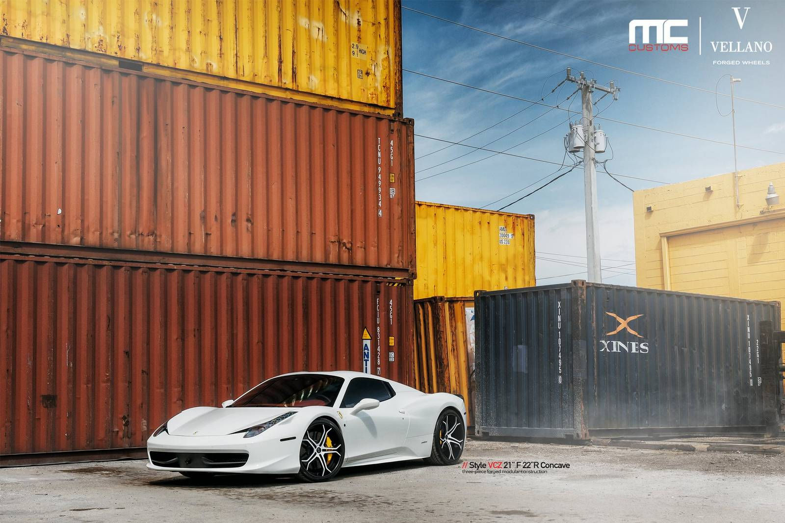 Wallpaper #iOo6U5MBlwTYPL183gpD21 White Ferrari 458 Spider Lowered on Vellano Wheels Gtspirit