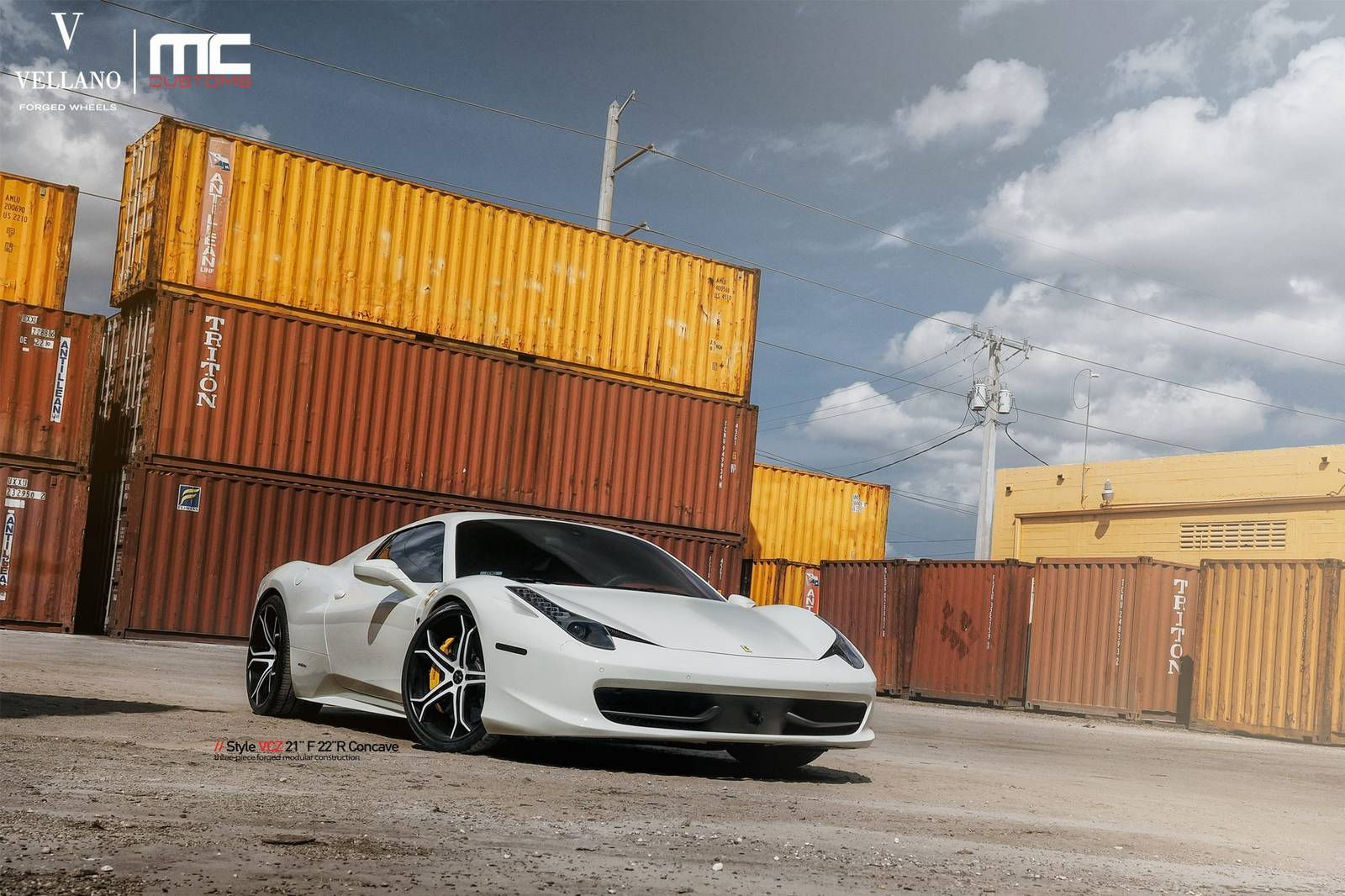 Wallpaper #iOo6U5MBlwTYPL183gpD7 White Ferrari 458 Spider Lowered on Vellano Wheels Gtspirit