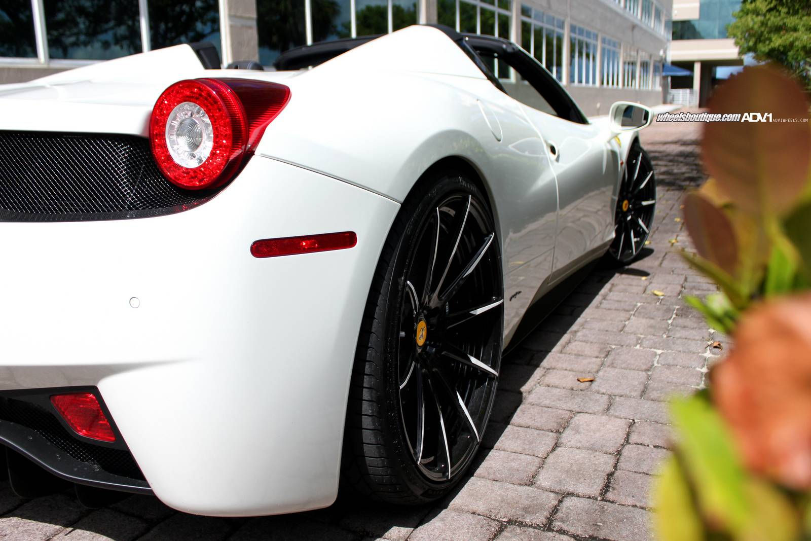 Wallpaper #iOo6U5MBlwTYPL183gpD41 White Ferrari 458 Spider on Stunning Adv1 Wheels Gtspirit