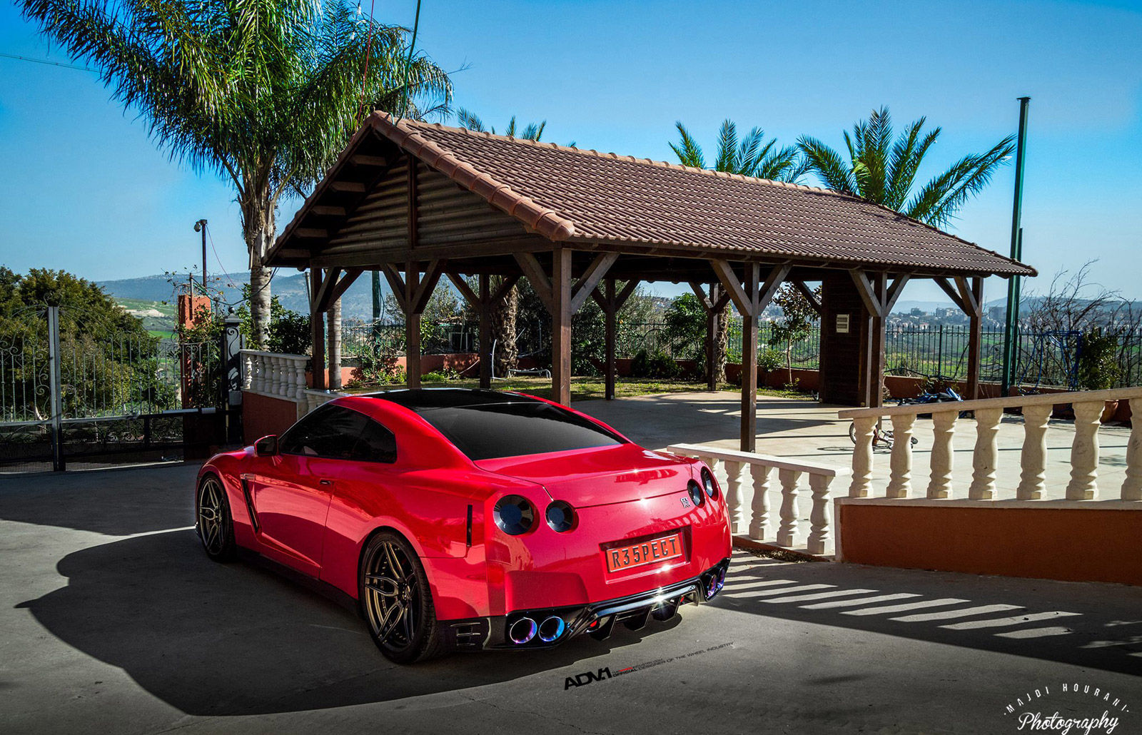 Wallpaper #iWfw-JIBSpphPi3-GIsv400 Mean Red Nissan GT R on Bronze Adv1s Gtspirit
