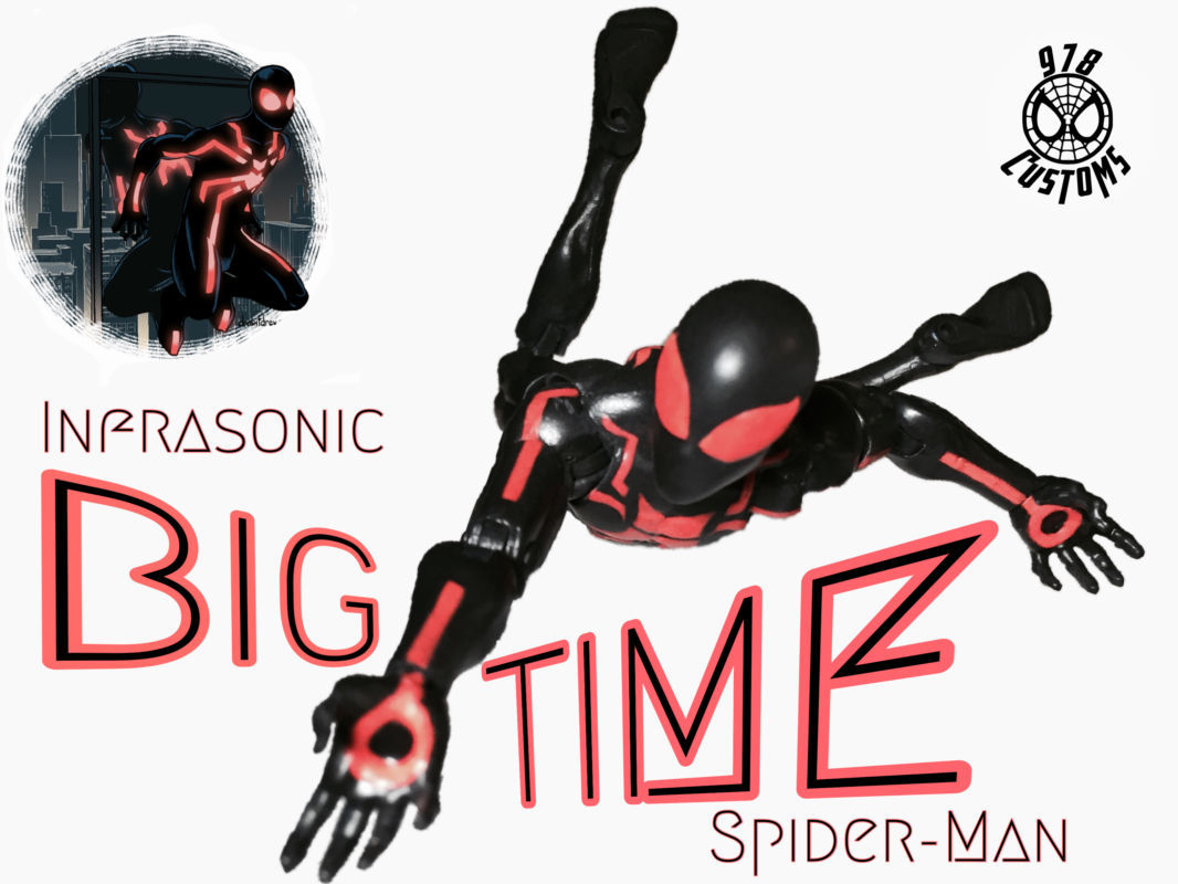 Wallpaper #o2f3-JIBSpphPi3-7otU175 Big Time Spider Man Infrasonic Red Marvel Legends Custom Action Figure