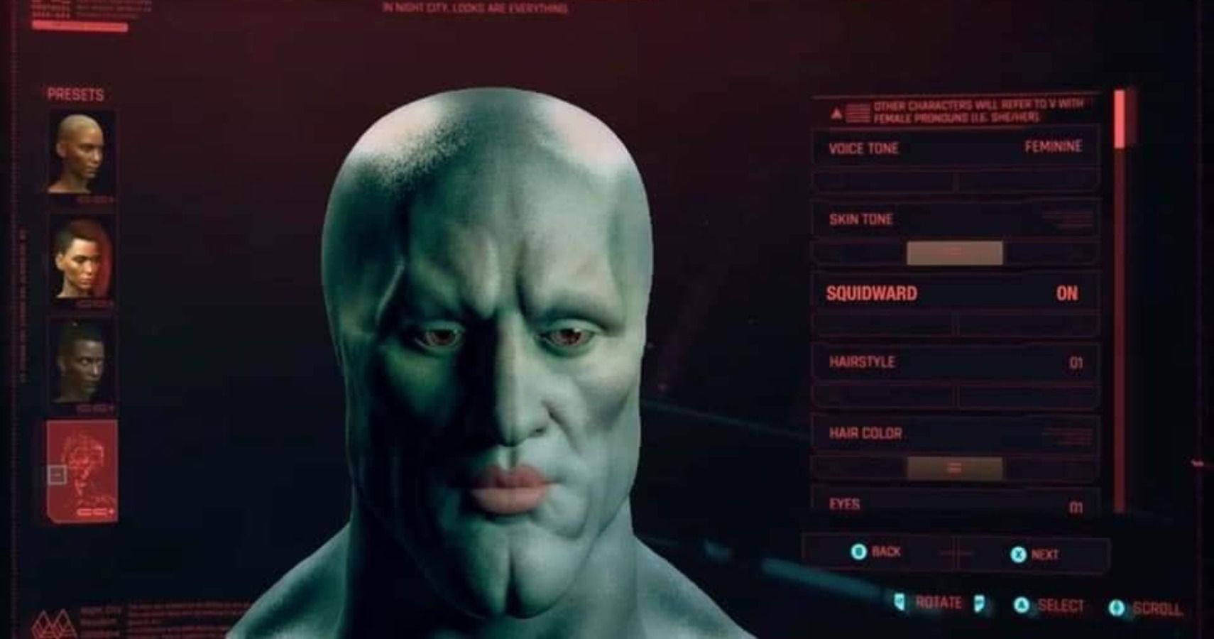 Wallpaper #YRkLBI8BtGB6xQ78Dk0417 Someone Made Handsome Squidward in Cyberpunk 2077