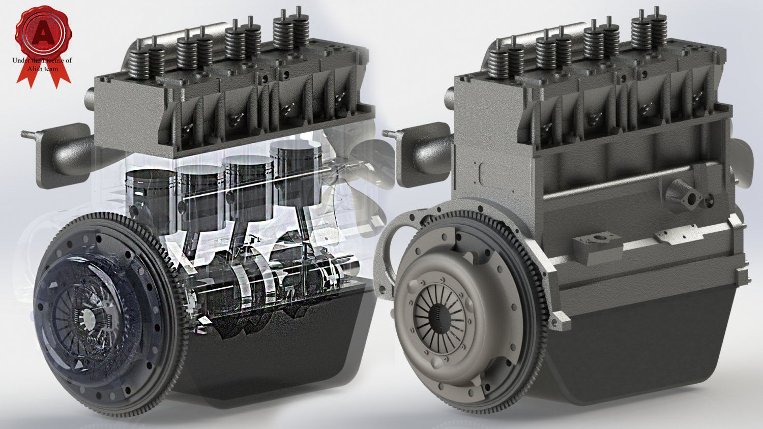 Wallpaper #p2duAZMBSpphPi3-HqrJ167 Inline 4 Cylinder Engine 3D Model Digital Art by Christopher Spicer
