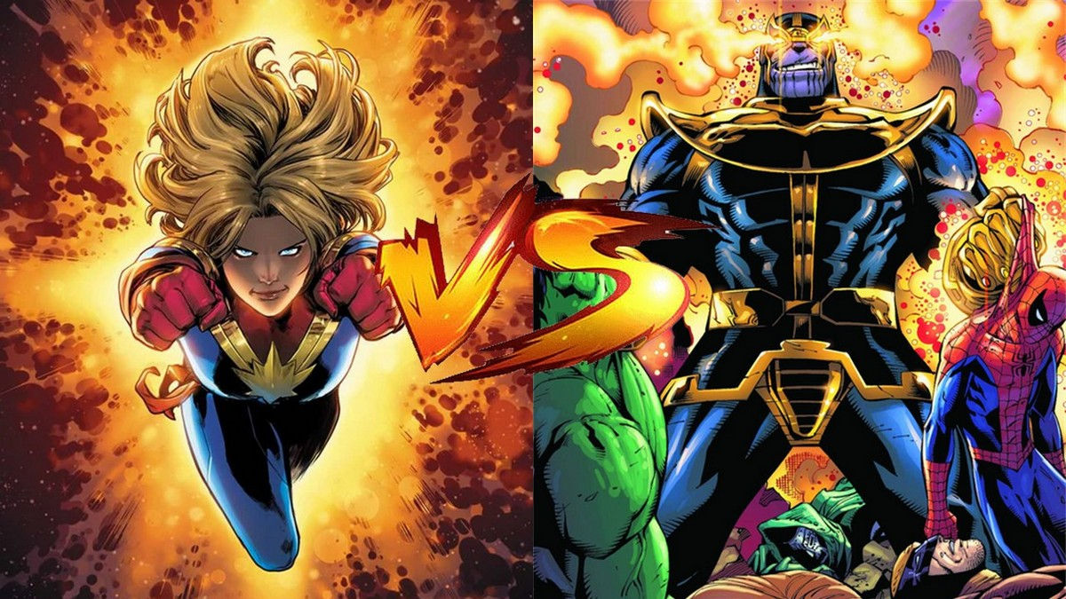 Wallpaper #irhD15IBJvJKYCmEMuI5289 Captain Marvel vs Thanos Who is Stronger Who Would Win