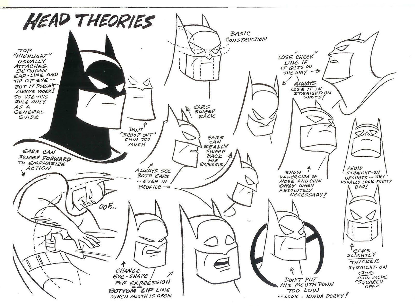 Wallpaper #h2hRJJMBSpphPi3-HTji185 Batman Face Character Sheet Comic Book School by Buddy Scalera