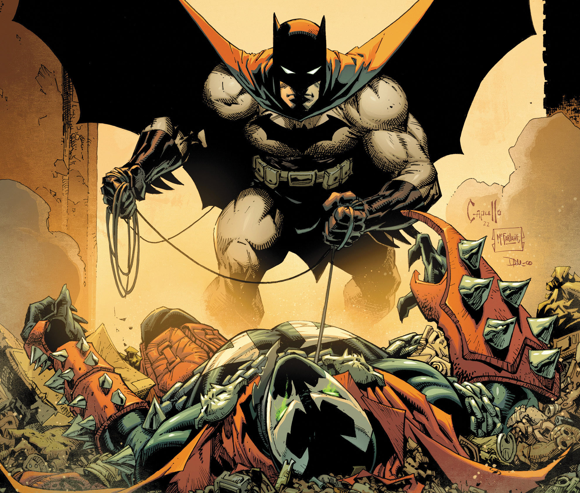Wallpaper #z2dK-5IBSpphPi3-fJPS253 DC Drops Details for Todd Mcfarlane Greg Capullos New Batmanspawn
