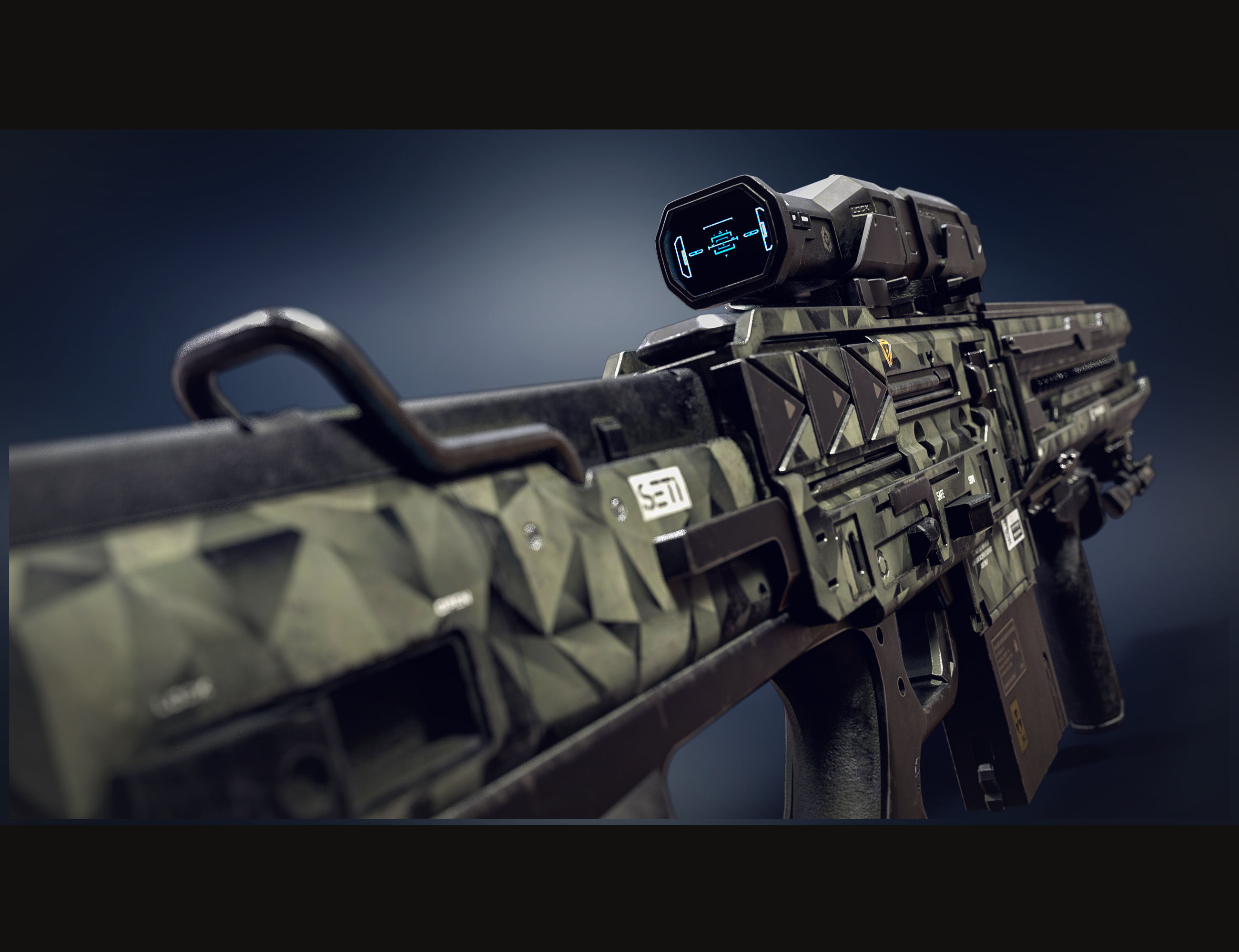 Wallpaper #nEXQoI4B7YBJg1BV4aOB58 Cyberpunk Droid Sniper Rifle Daz 3D