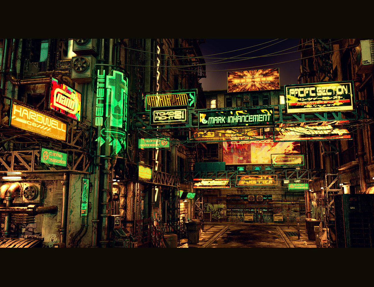 Wallpaper #aEWVoI4B7YBJg1BV66Pa14 Cyberpunk Neon Signs Daz 3D