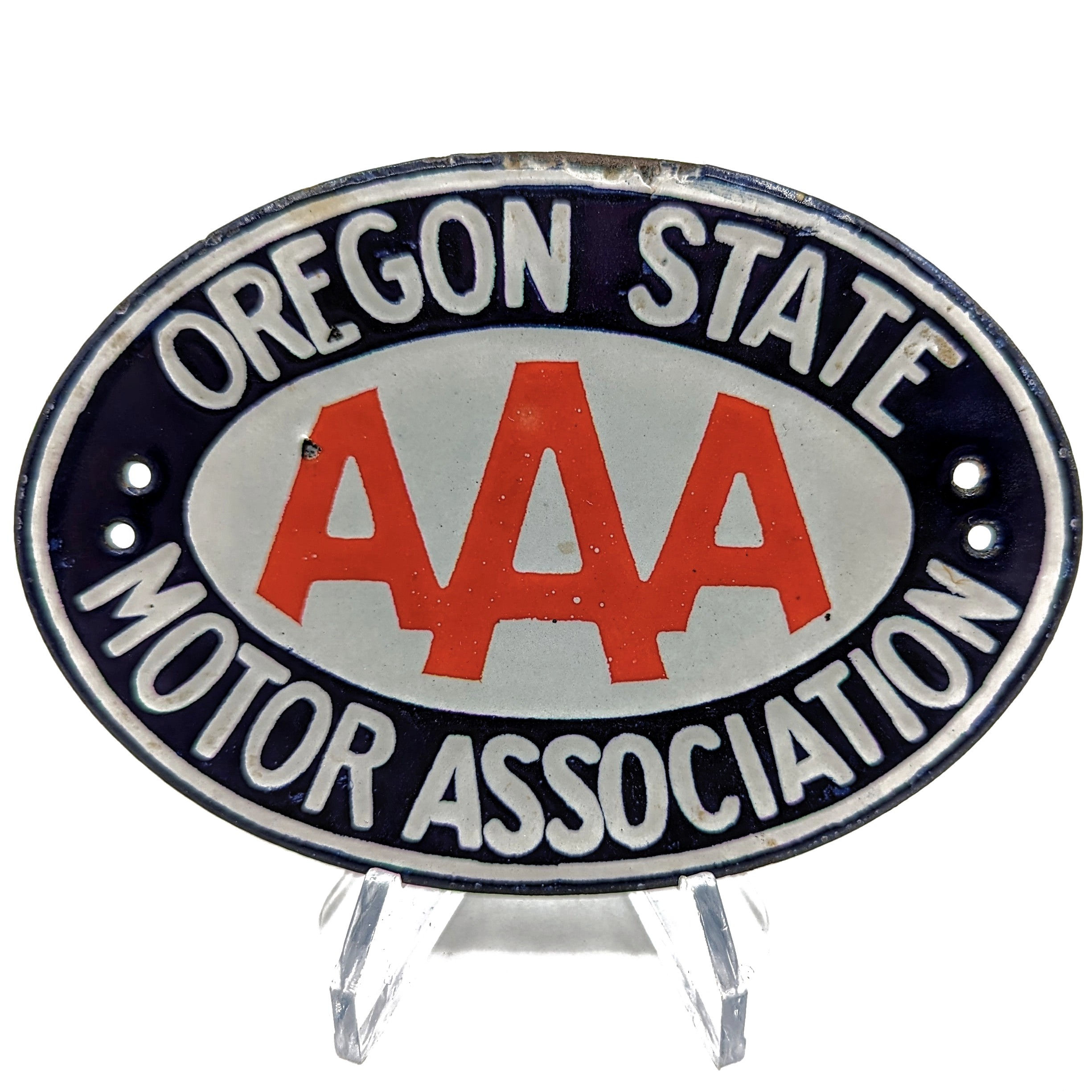 Wallpaper #MmhFGZMBSpphPi3-wBYn49 Oregon State Aaa Porcelain Car Badge Parrys Vintage