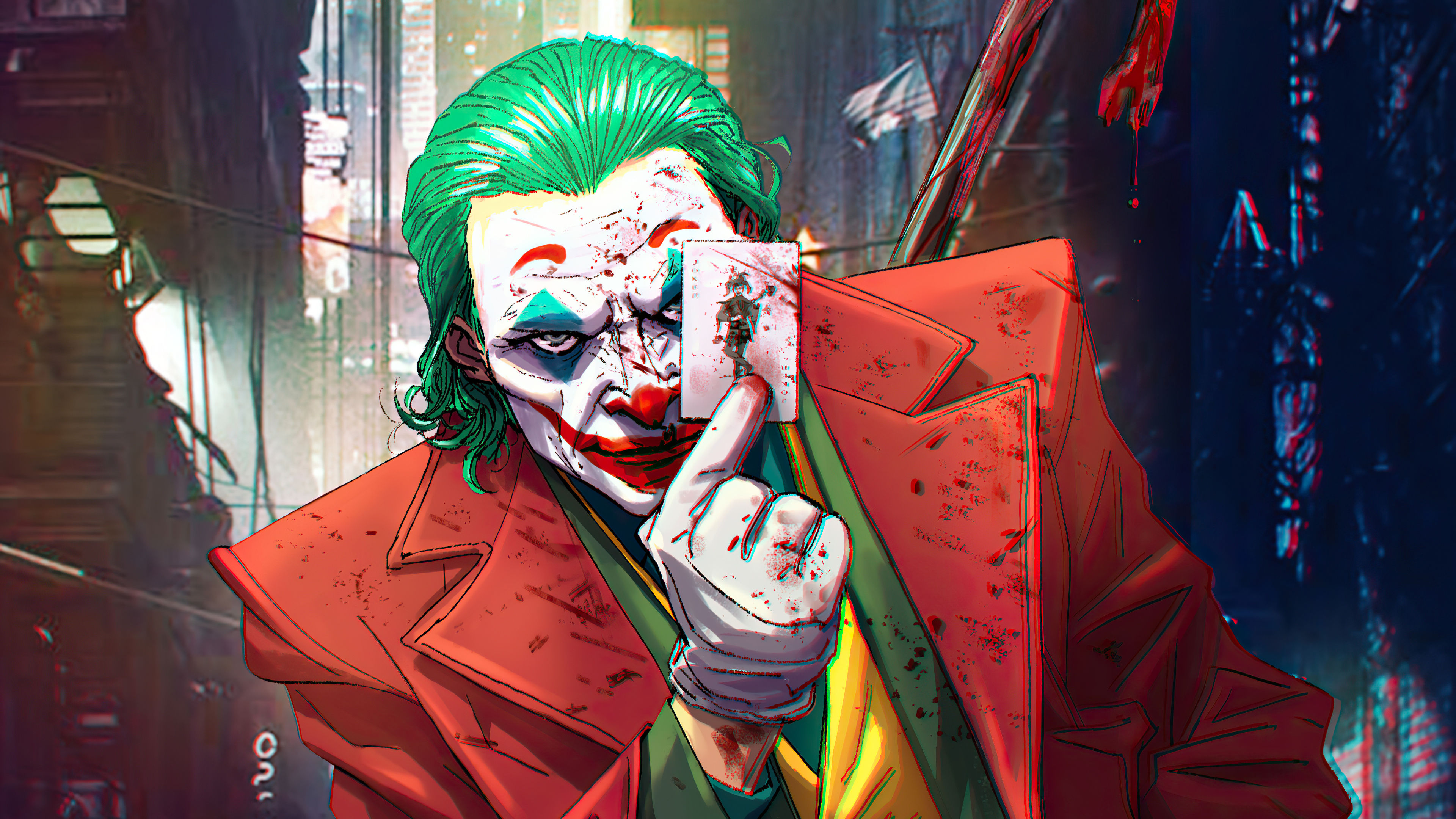 Wallpaper #_32W9I4Bnwiau_P6aA_G37 Comics Joker 4K Ultra HD Wallpaper by Richard Meril