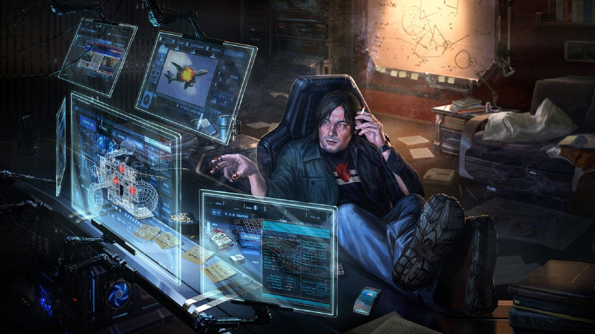 Wallpaper #wH2G9I4Bnwiau_P6Sw9W57 Sci Fi Cyberpunk HD Wallpaper by Vlad Marica