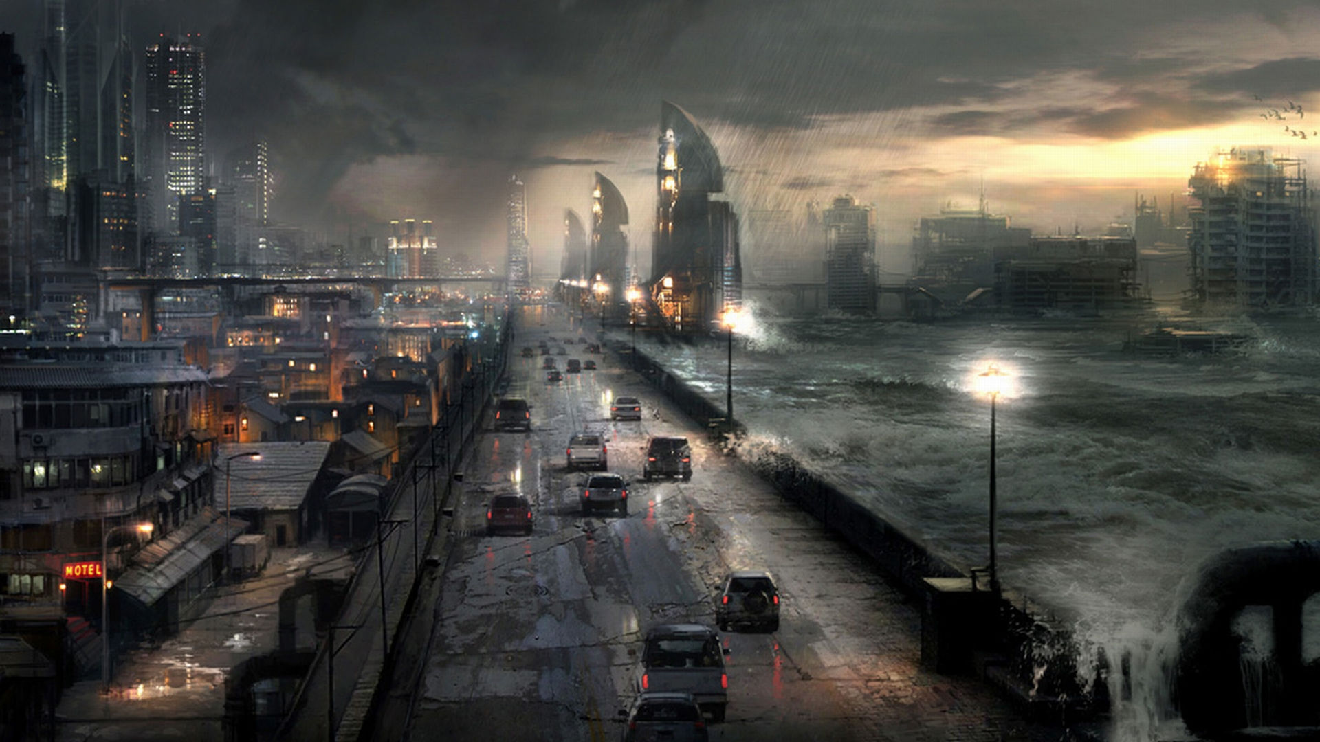 Wallpaper #KP_gapMB3lSXT3zUSeeG236 Science Fiction Ville Fond Decran HD Arriere Plan 1920x1080