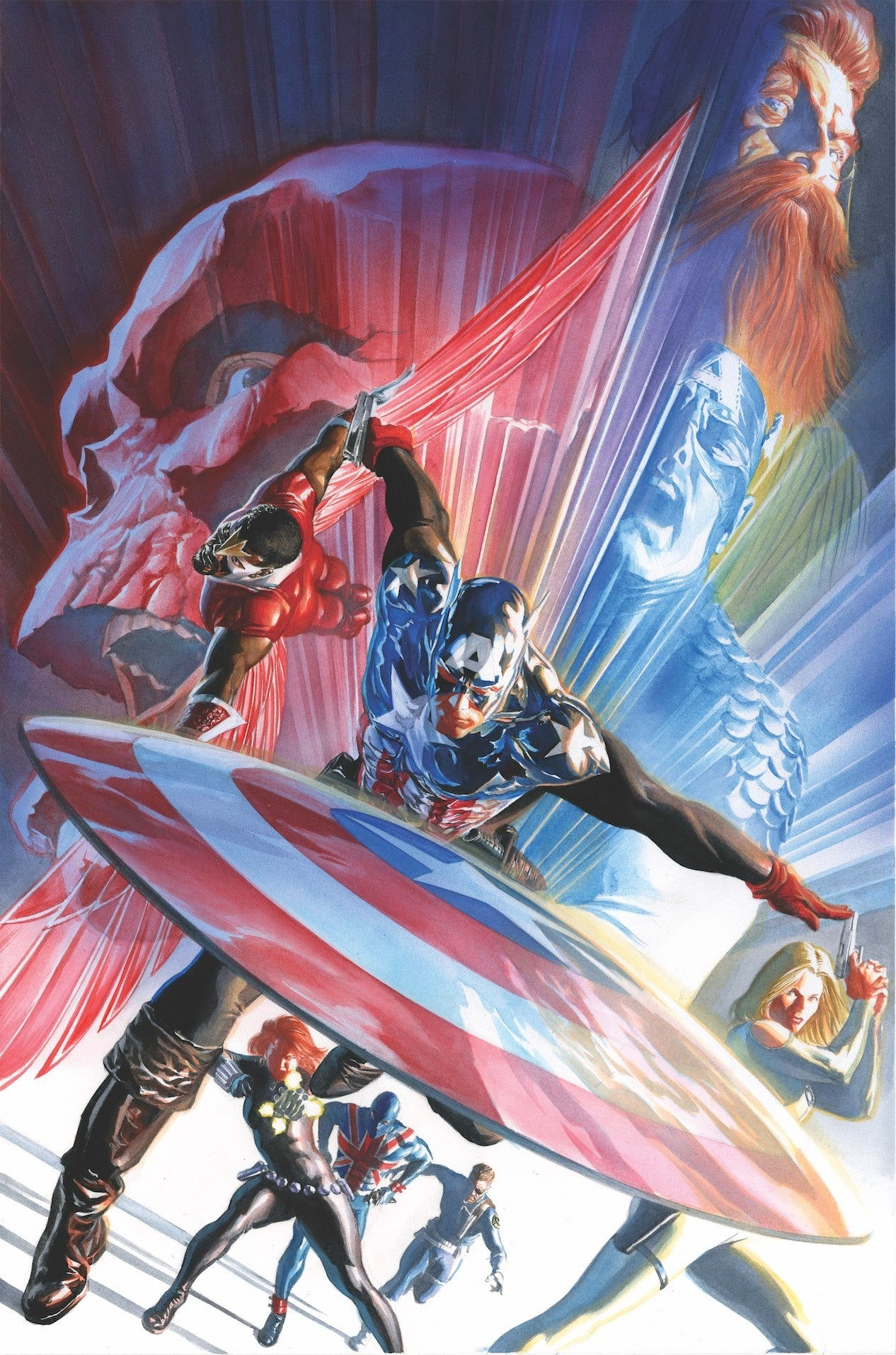 Wallpaper #pGePCJMBSpphPi3-s8u2288 Captain America 600 Lithograph Artists Proof Ap Edition Alex Ross Art