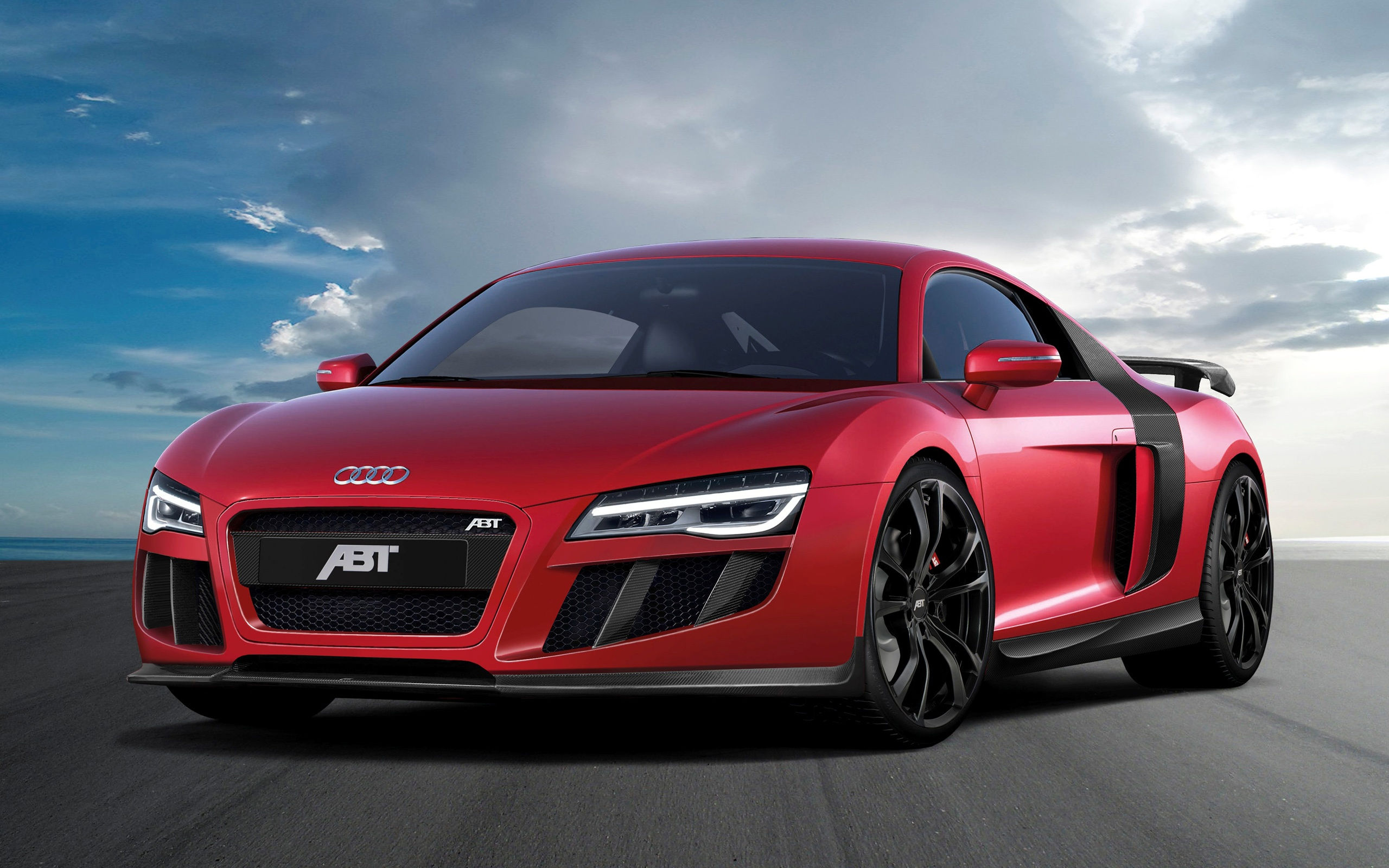 Wallpaper #M_AMf5cBi4JM6agG9yBq63 2013 Abt Audi R8 V10 Vermelho Supercarro Papeis De Parede 2560x1600
