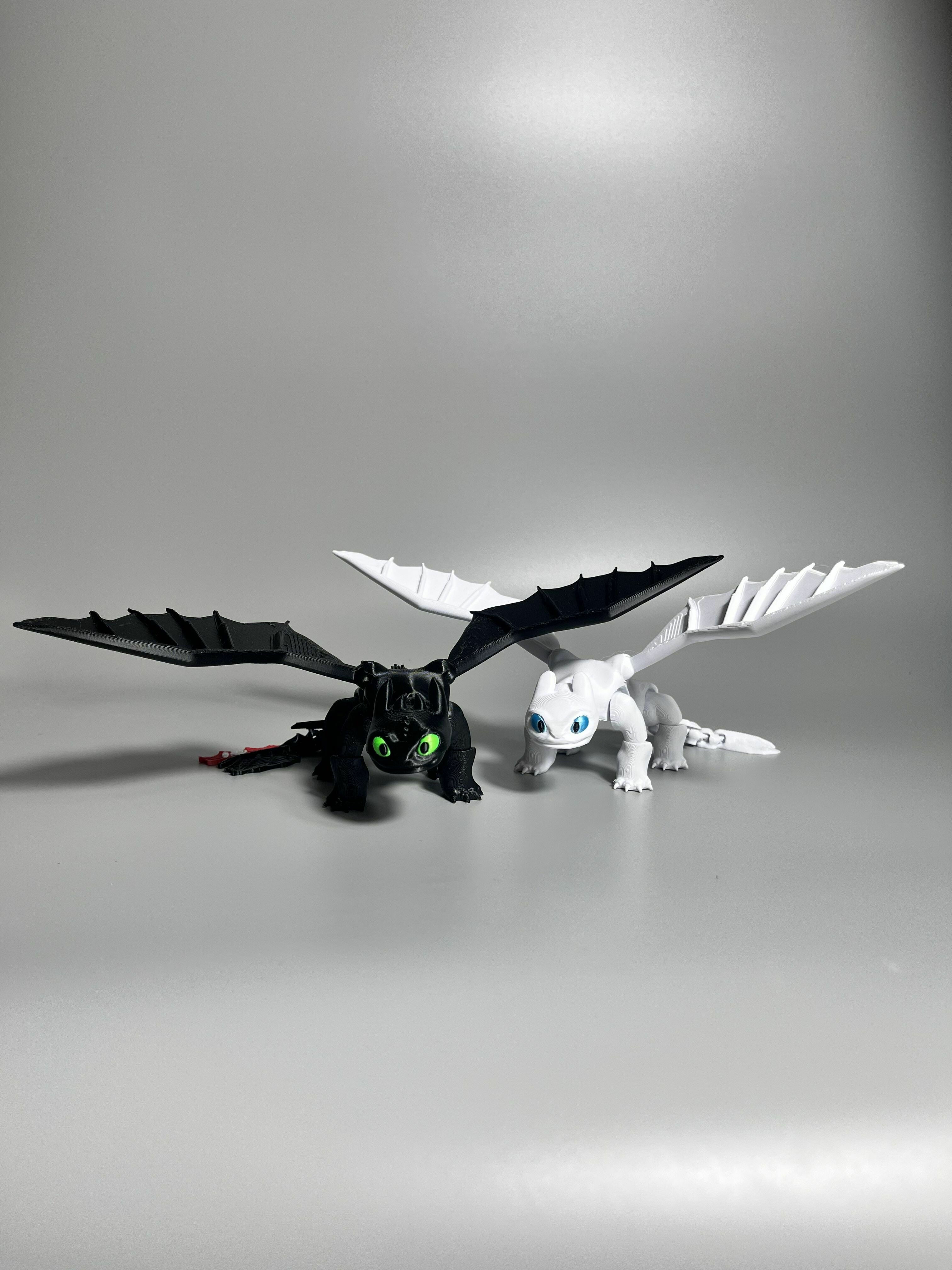 Wallpaper #W2dyDpMBSpphPi3-I-r5297 3D File Flexi Toothless and Light Fury Dragons Bundle 3mf Included