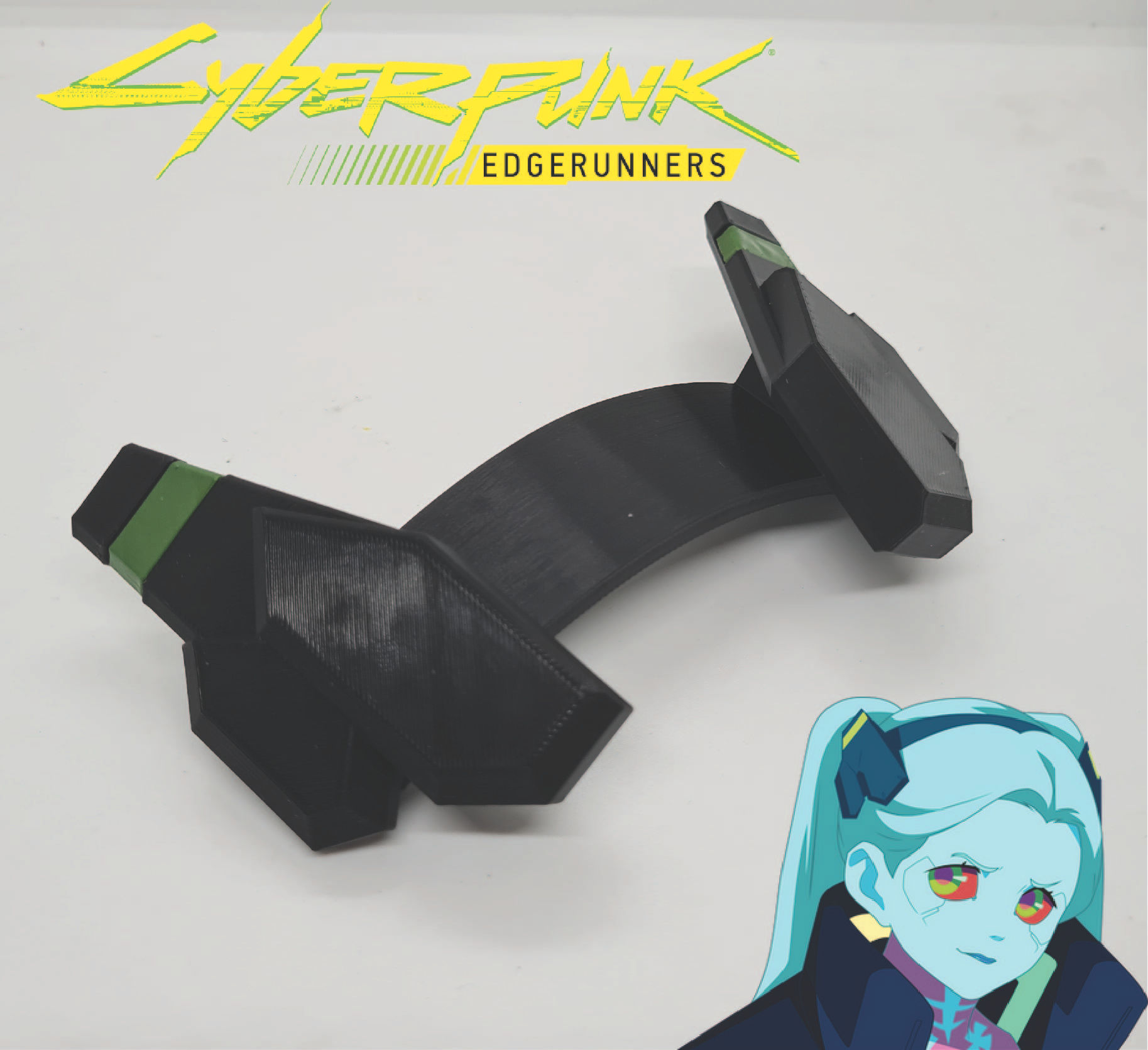 Wallpaper #qaU3MpMB0vj5YdARIdMY197 Stl File Rebecca Cyberpunk Cosplay Headpiece No Support3d Printable