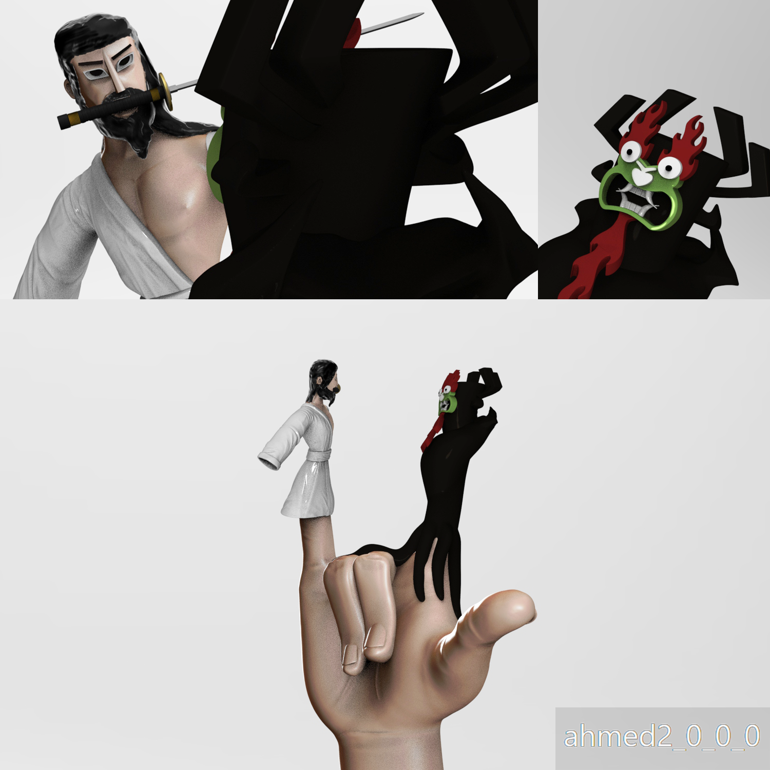 Wallpaper #LQPxZZMBpyOg8YnEktpT101 Stl File Samurai Jack and Aku Fight3d Printer Design to Downloadcults