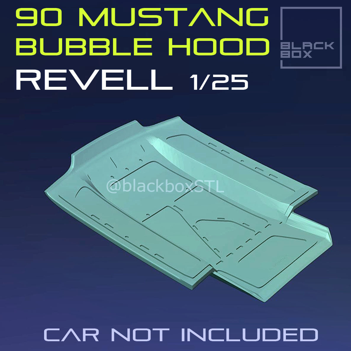 Wallpaper #e_TPOZMBKFX8bn3rKXf733 3D File Bubble Hood for 90 Mustang Revell 125th Modelkit Model to