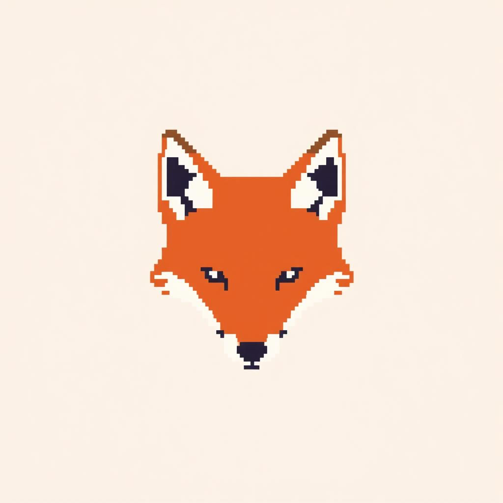 Wallpaper #YVanepcBsd6xcFiEltxK32 Embrace Minimalism Pixel Art Fox Head